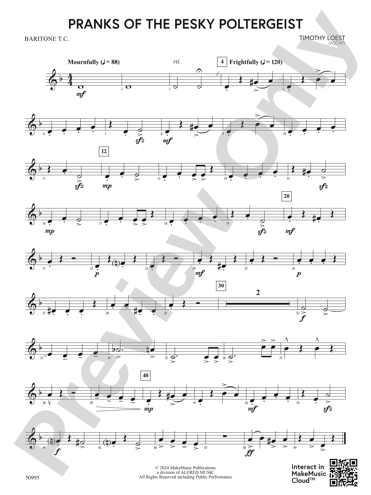 Pranks of the Pesky Poltergeist: Baritone T.C.