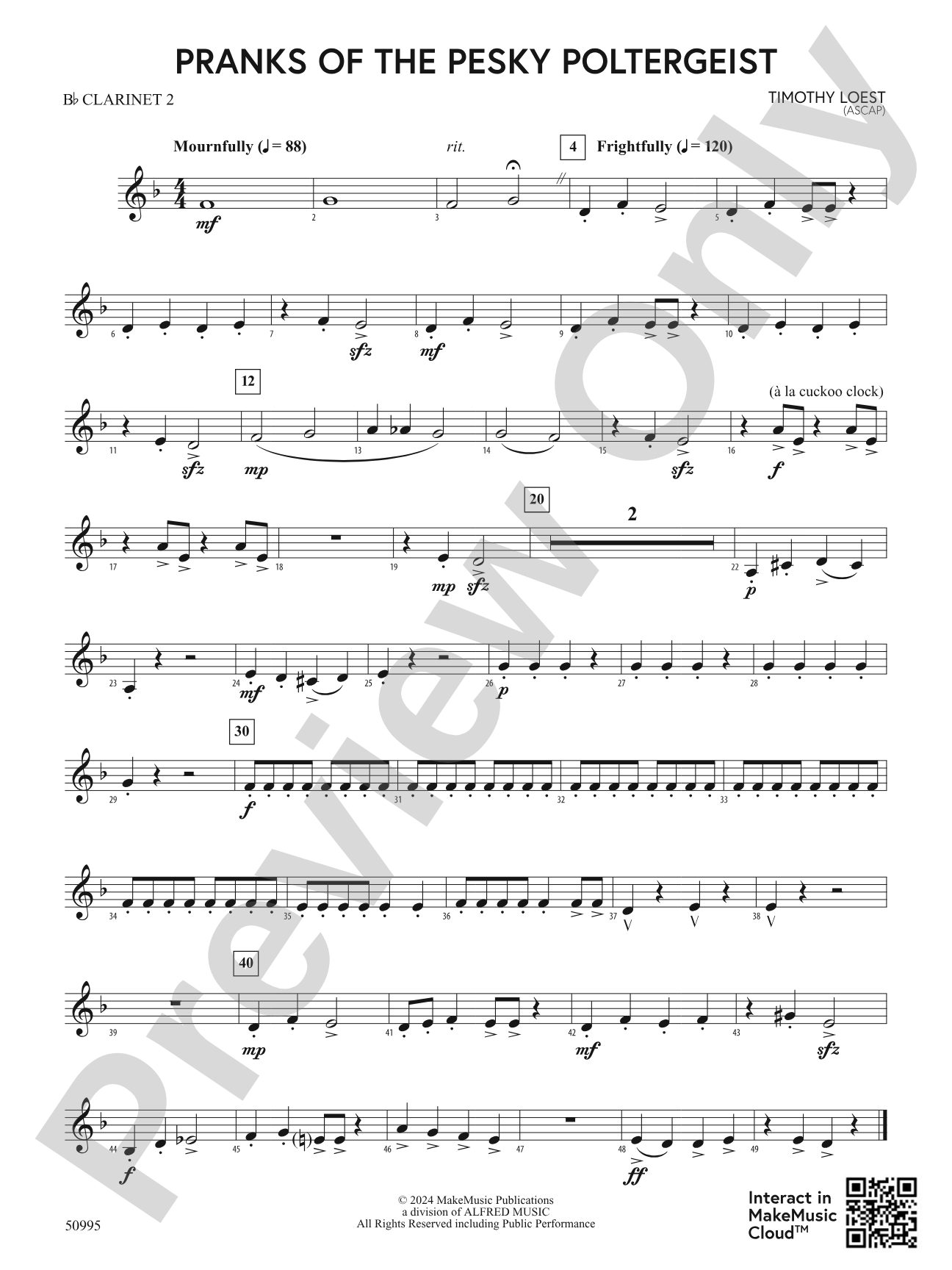 Pranks of the Pesky Poltergeist: 2nd B-flat Clarinet