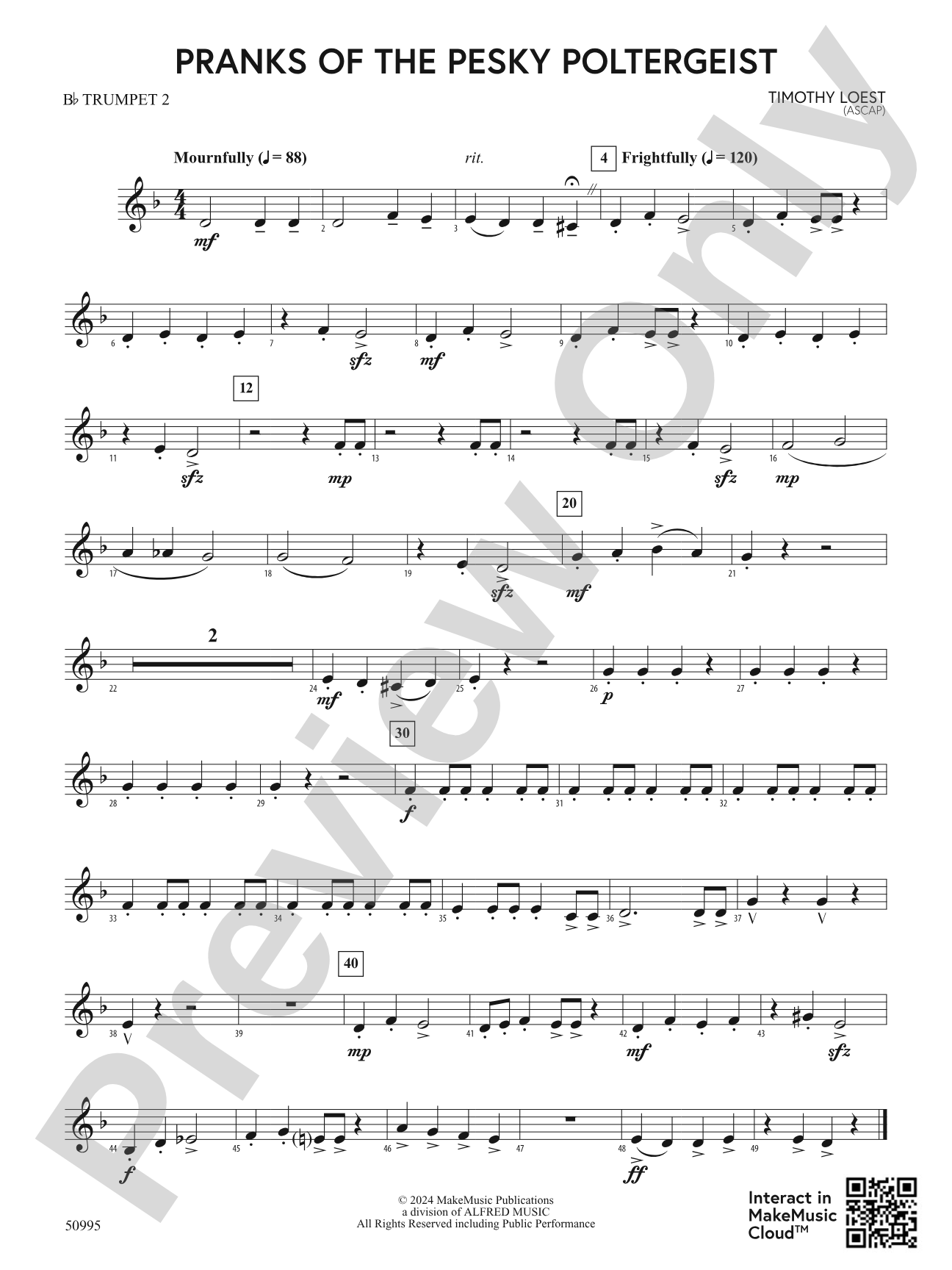 Pranks of the Pesky Poltergeist: 2nd B-flat Trumpet