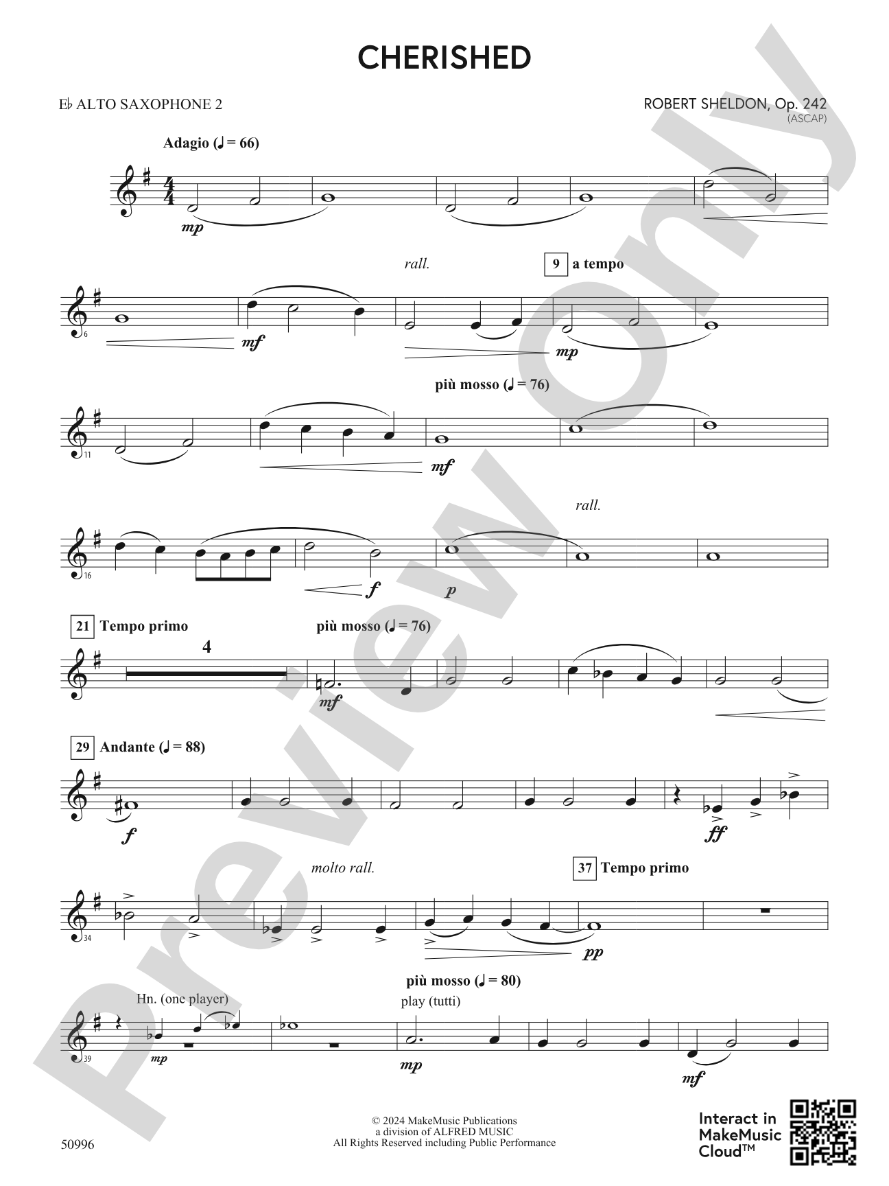 Cherished: 2nd E-flat Alto Saxophone
