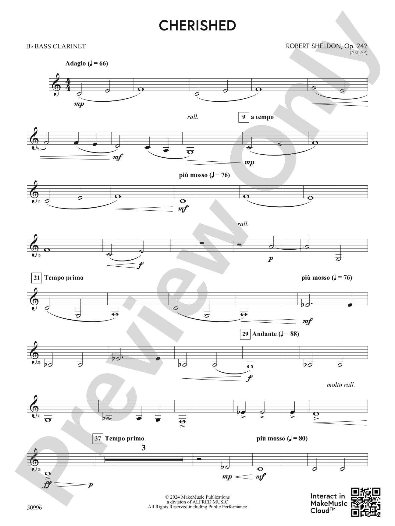 Cherished: B-flat Bass Clarinet
