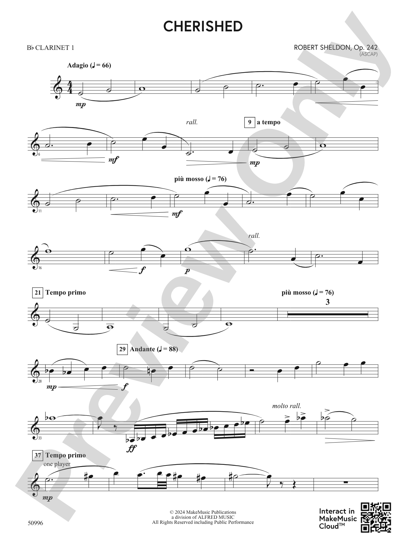 Cherished: 1st B-flat Clarinet