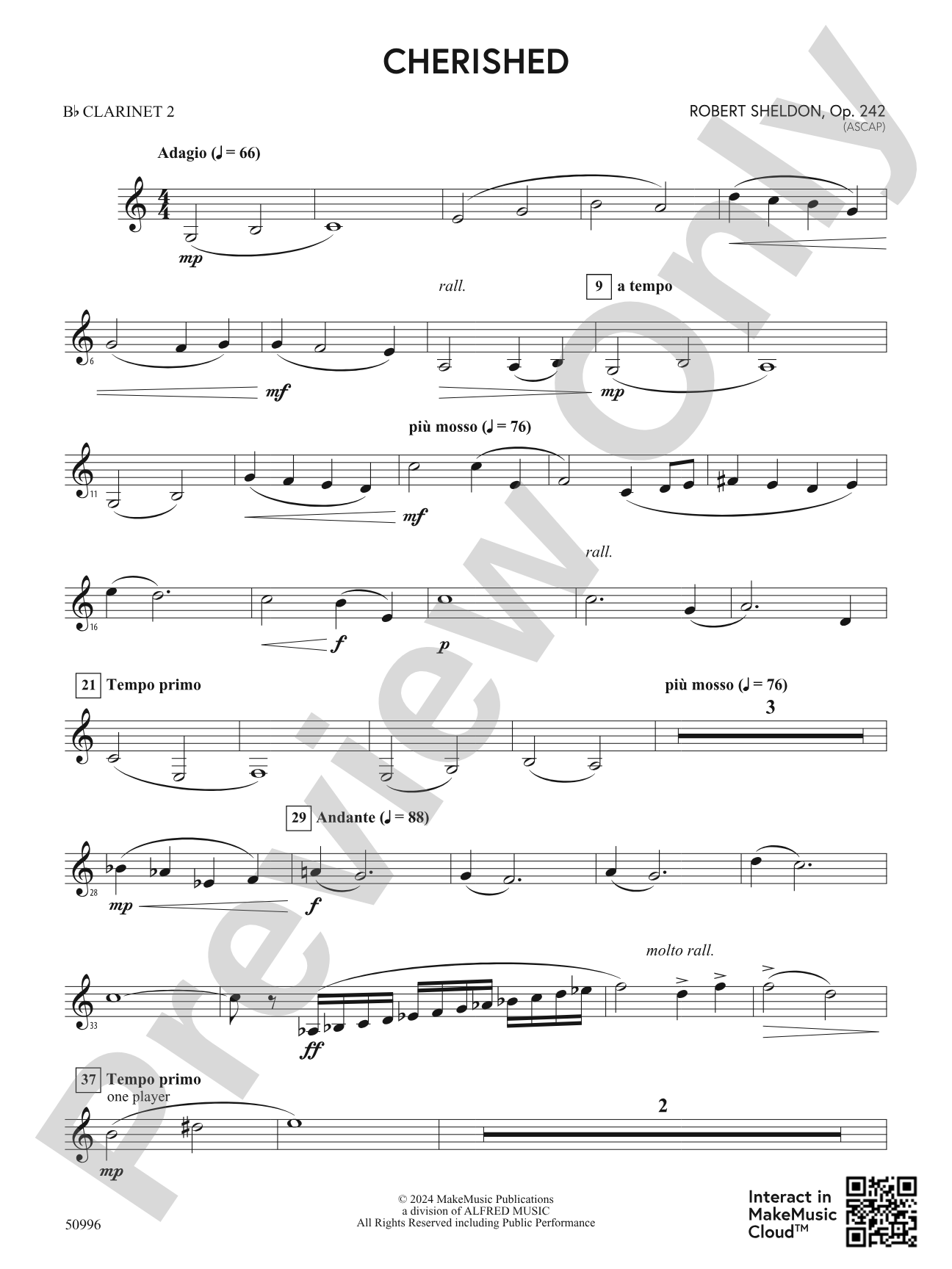 Cherished: 2nd B-flat Clarinet