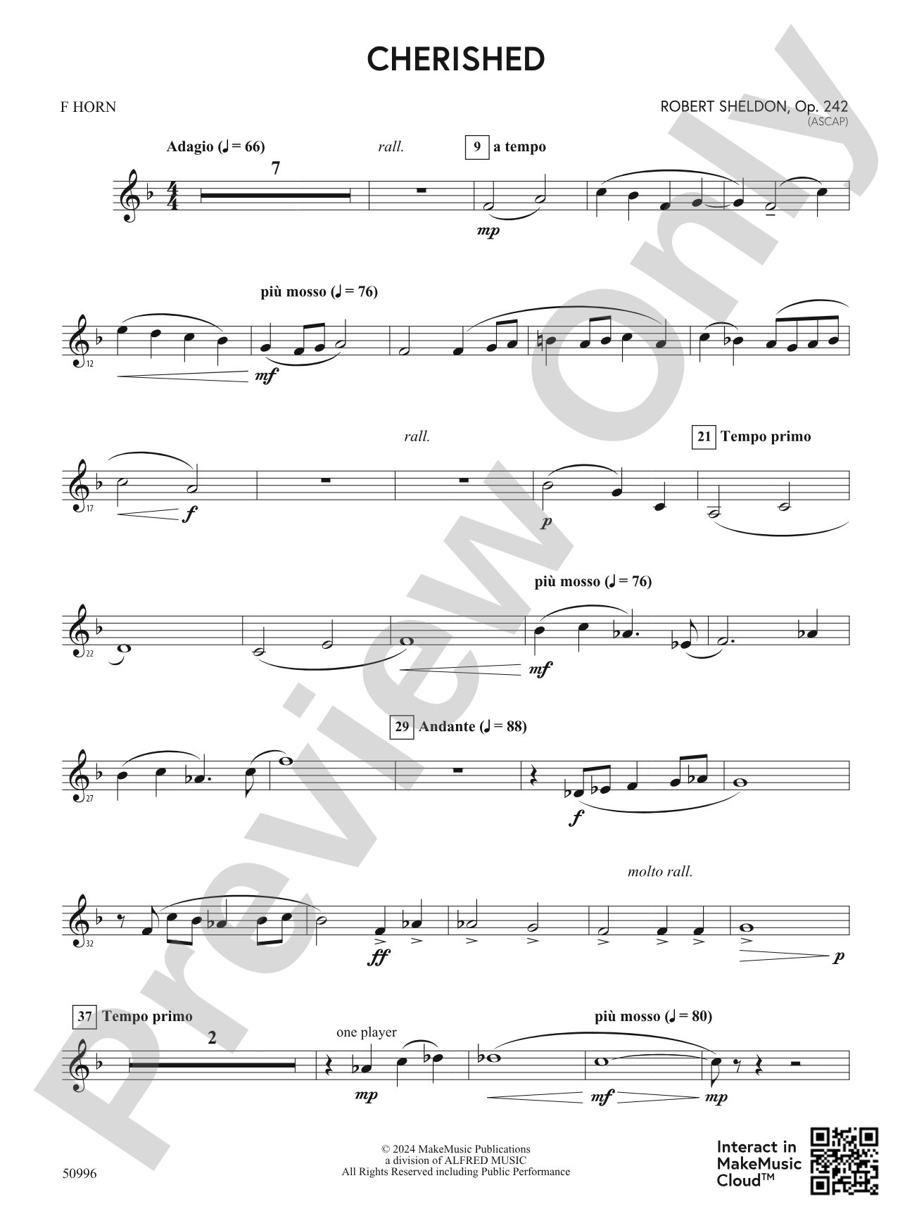 Cherished: 1st F Horn