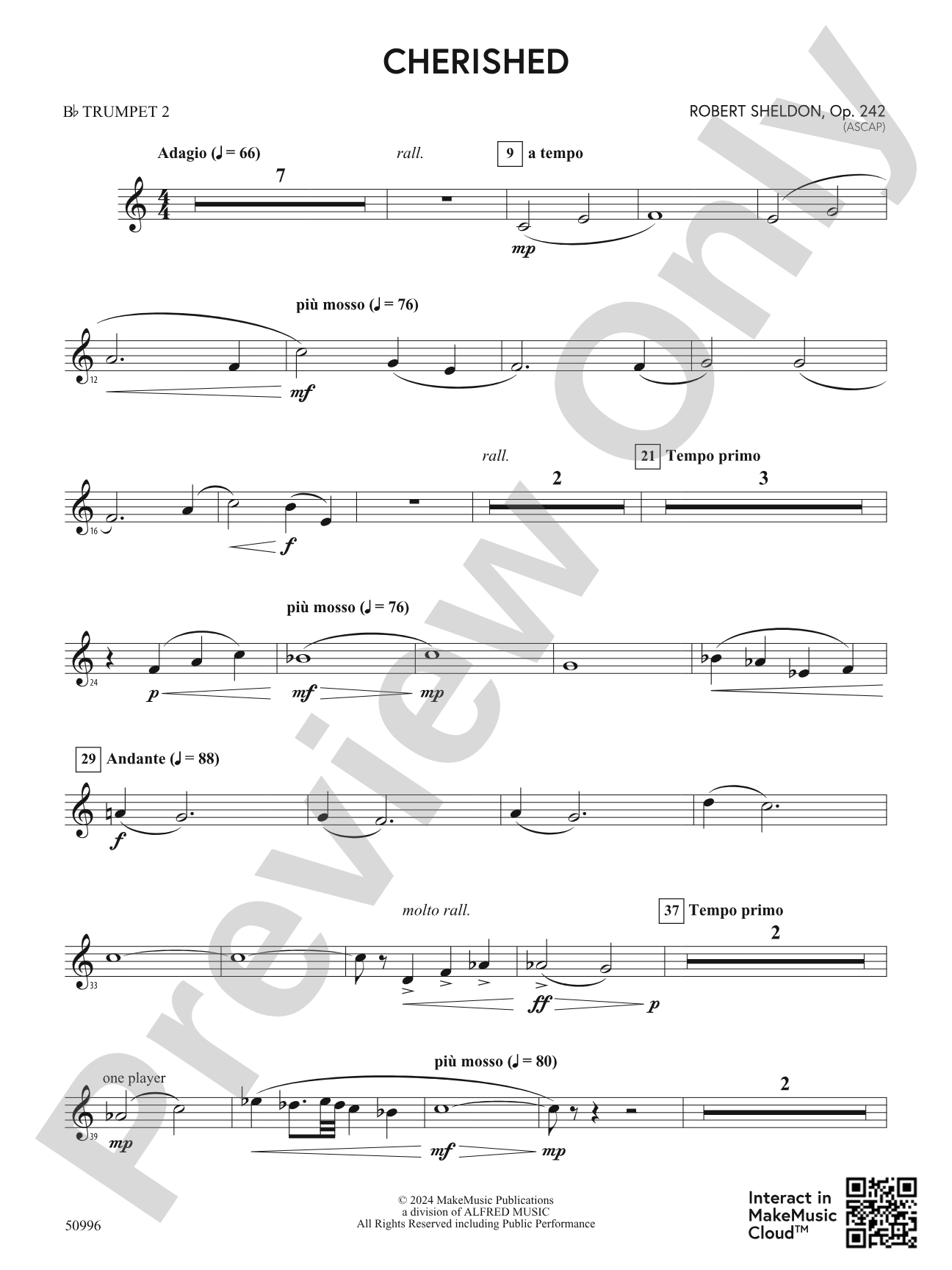Cherished: 2nd B-flat Trumpet