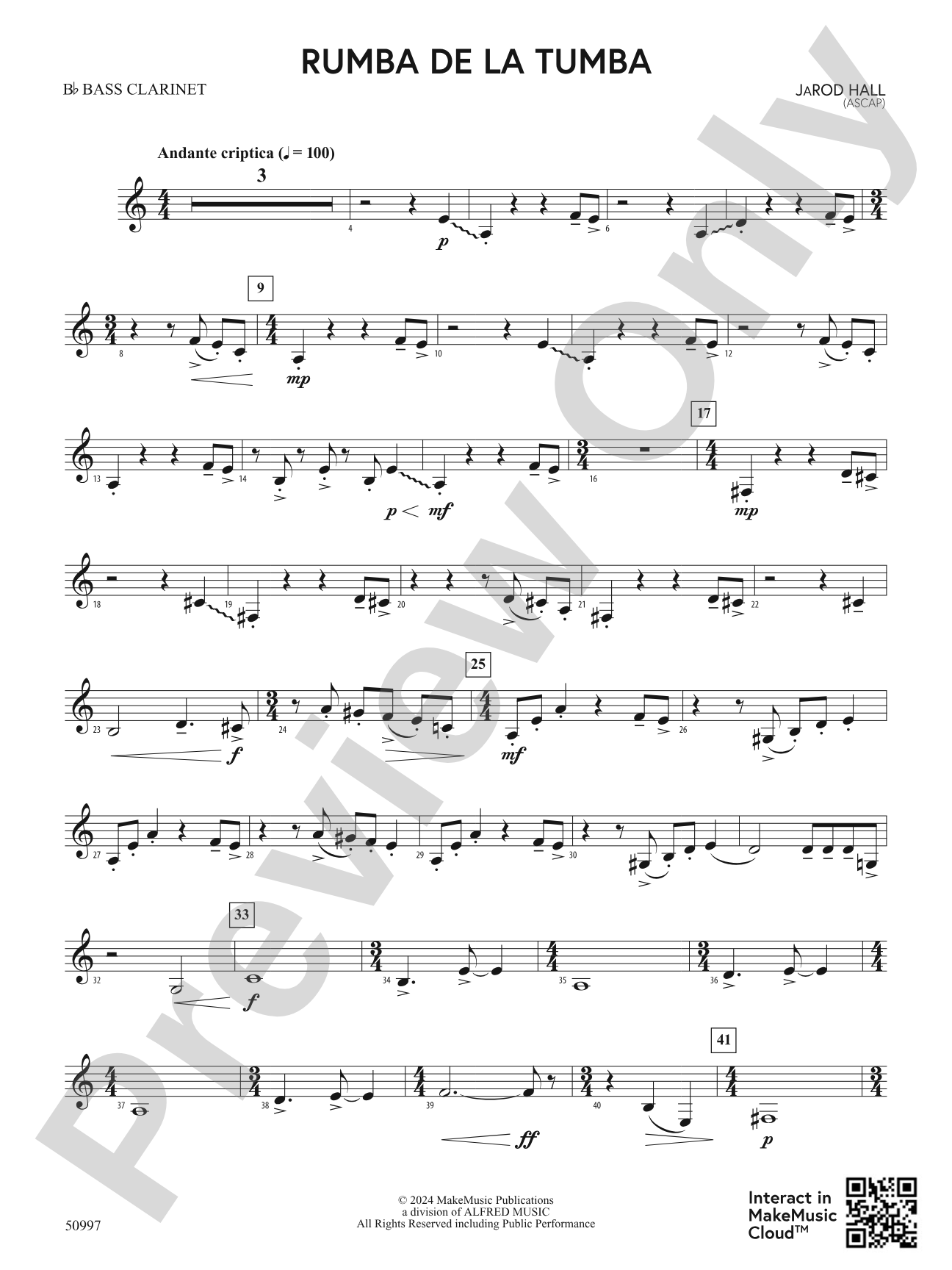 Rumba de la Tumba: B-flat Bass Clarinet