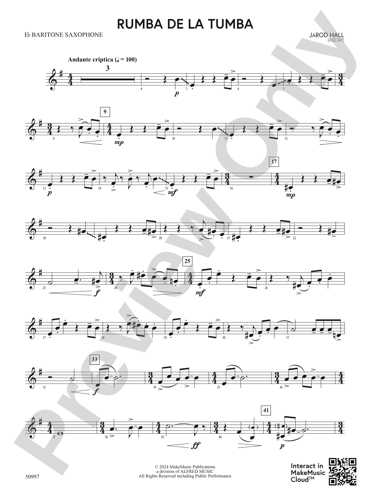 Rumba de la Tumba: E-flat Baritone Saxophone