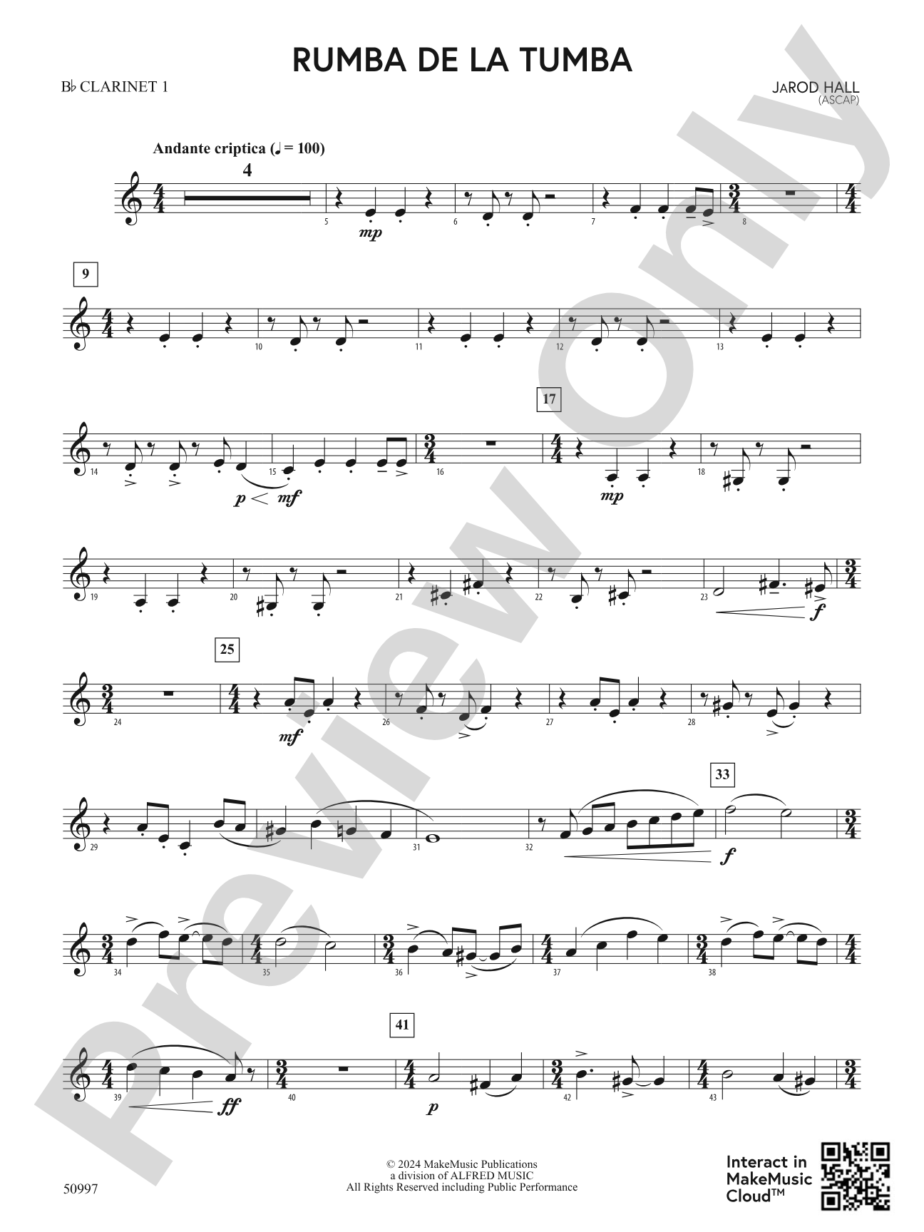 Rumba de la Tumba: 1st B-flat Clarinet