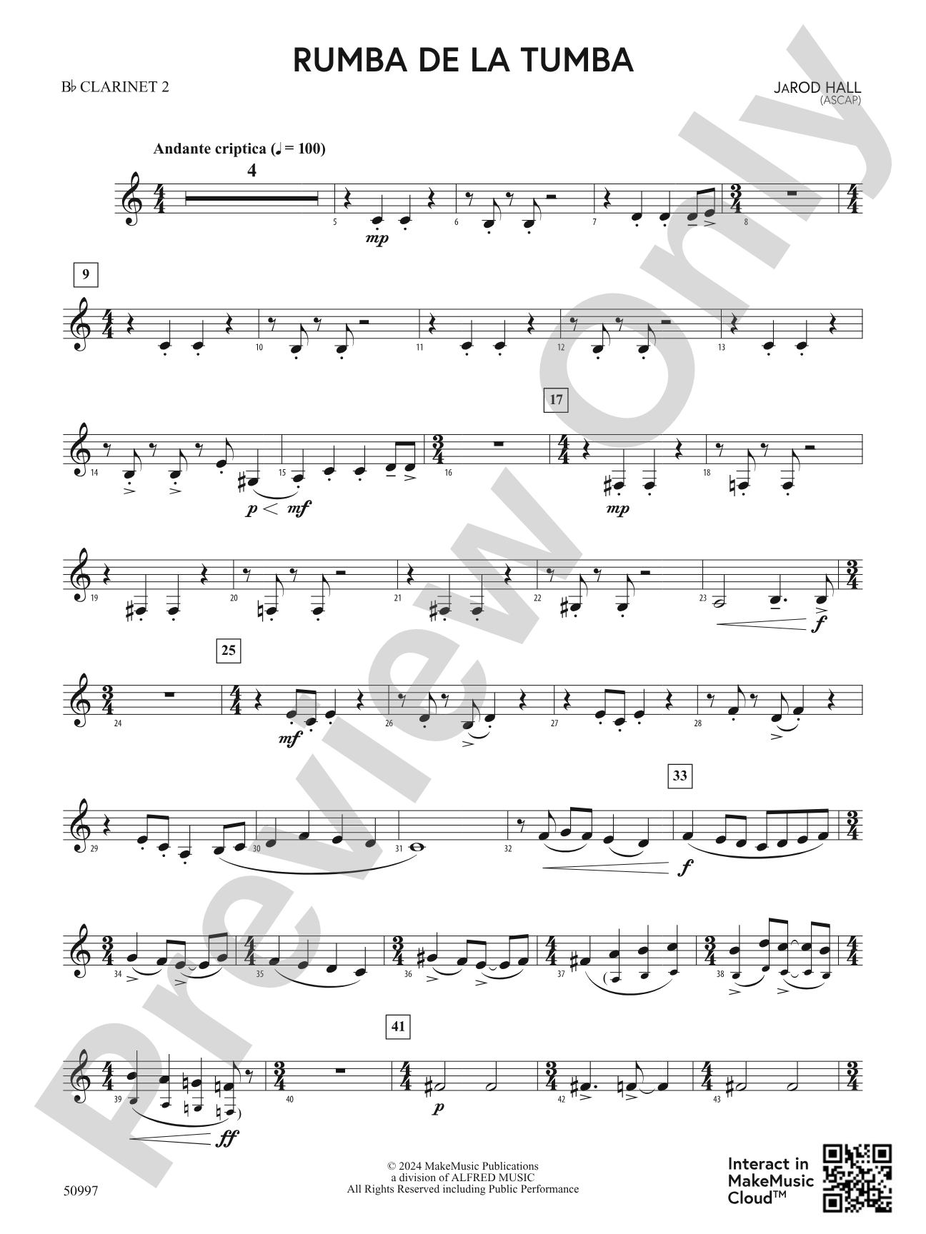 Rumba de la Tumba: 2nd B-flat Clarinet