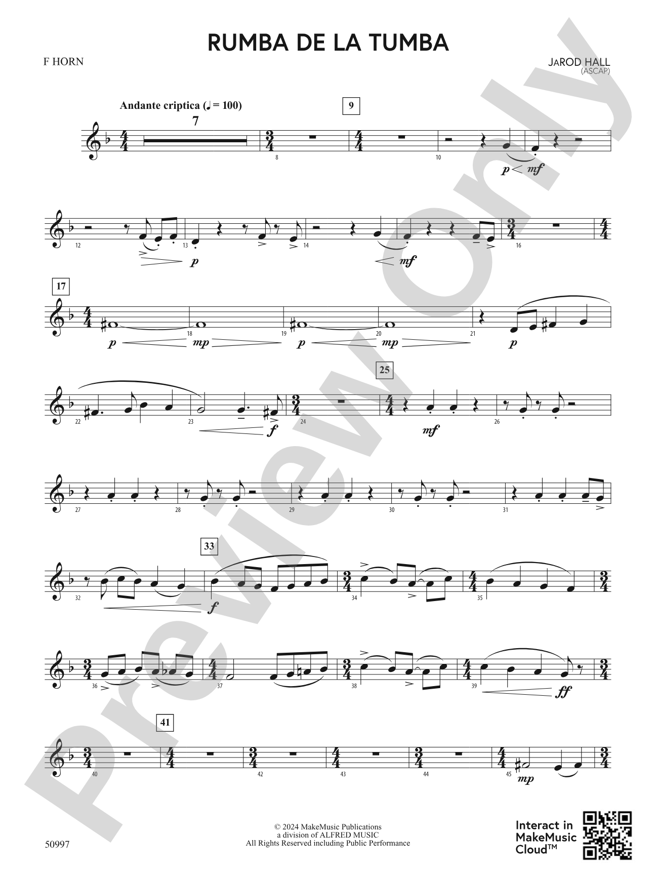 Rumba de la Tumba: 1st F Horn