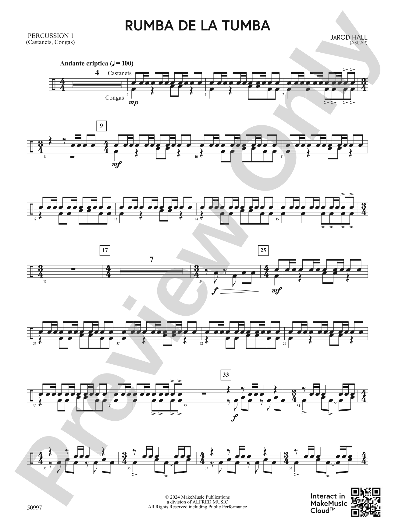 Rumba de la Tumba: 1st Percussion