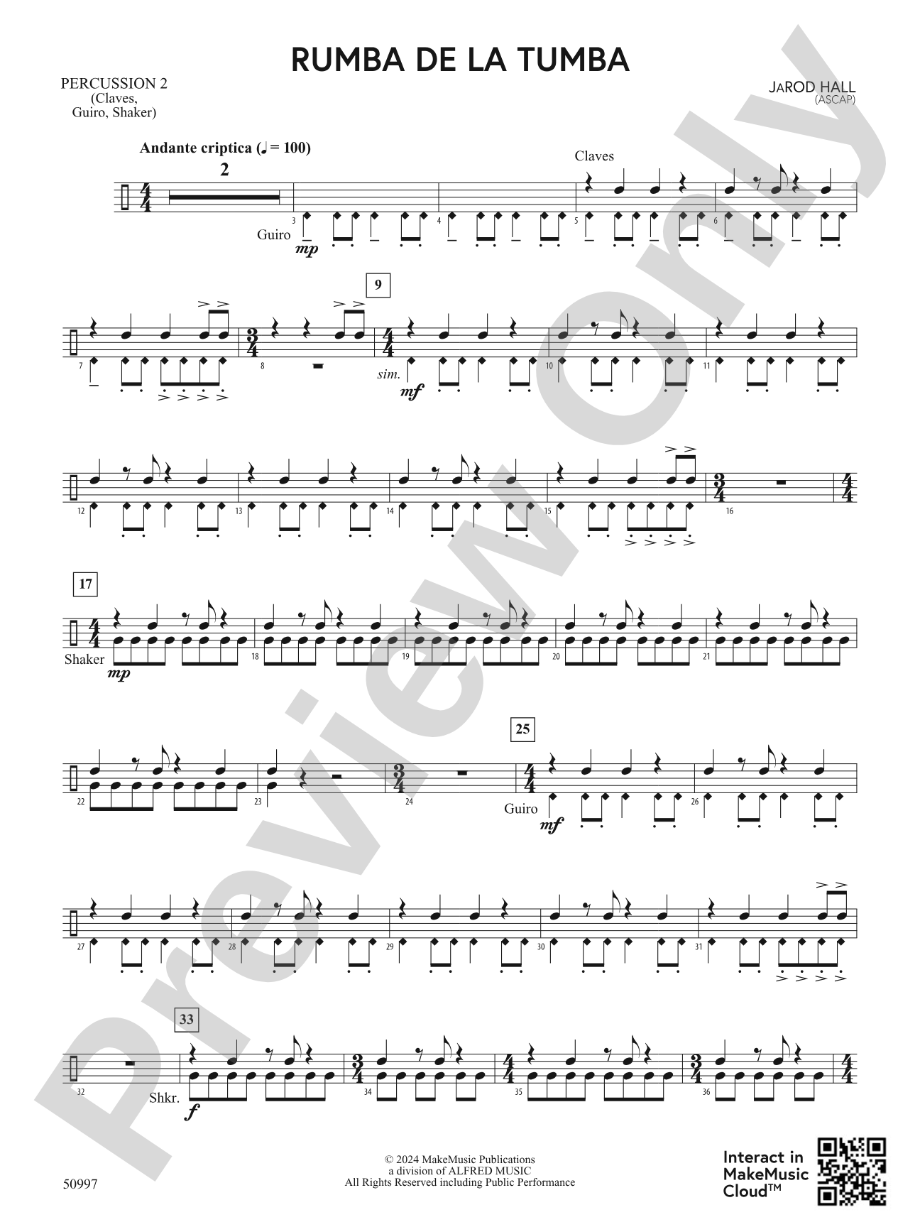 Rumba de la Tumba: 2nd Percussion