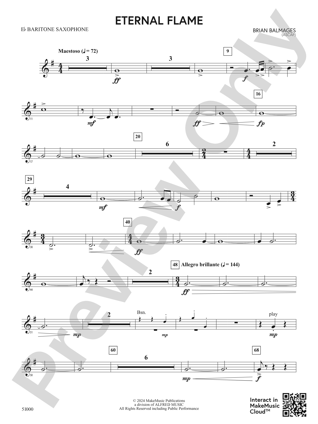 Eternal Flame: E-flat Baritone Saxophone