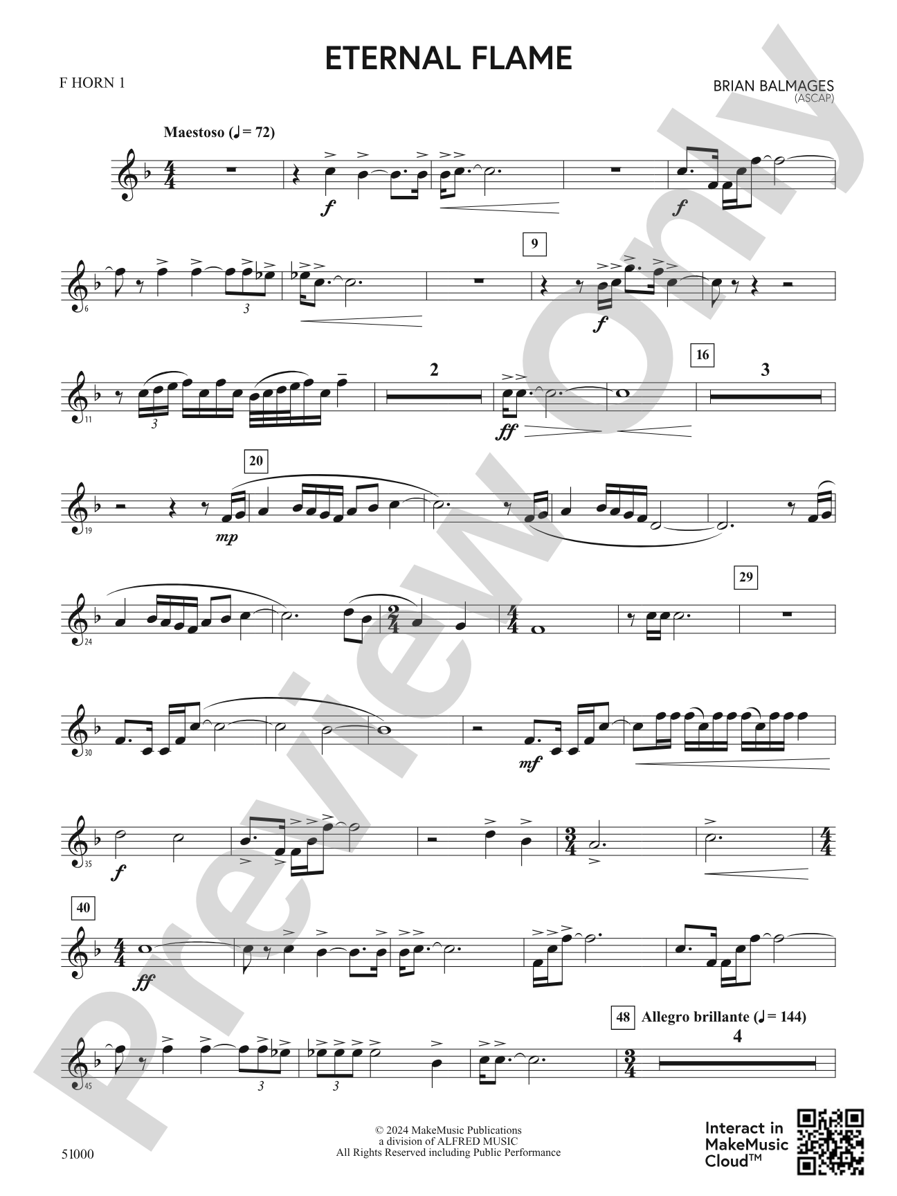 Eternal Flame: 1st F Horn