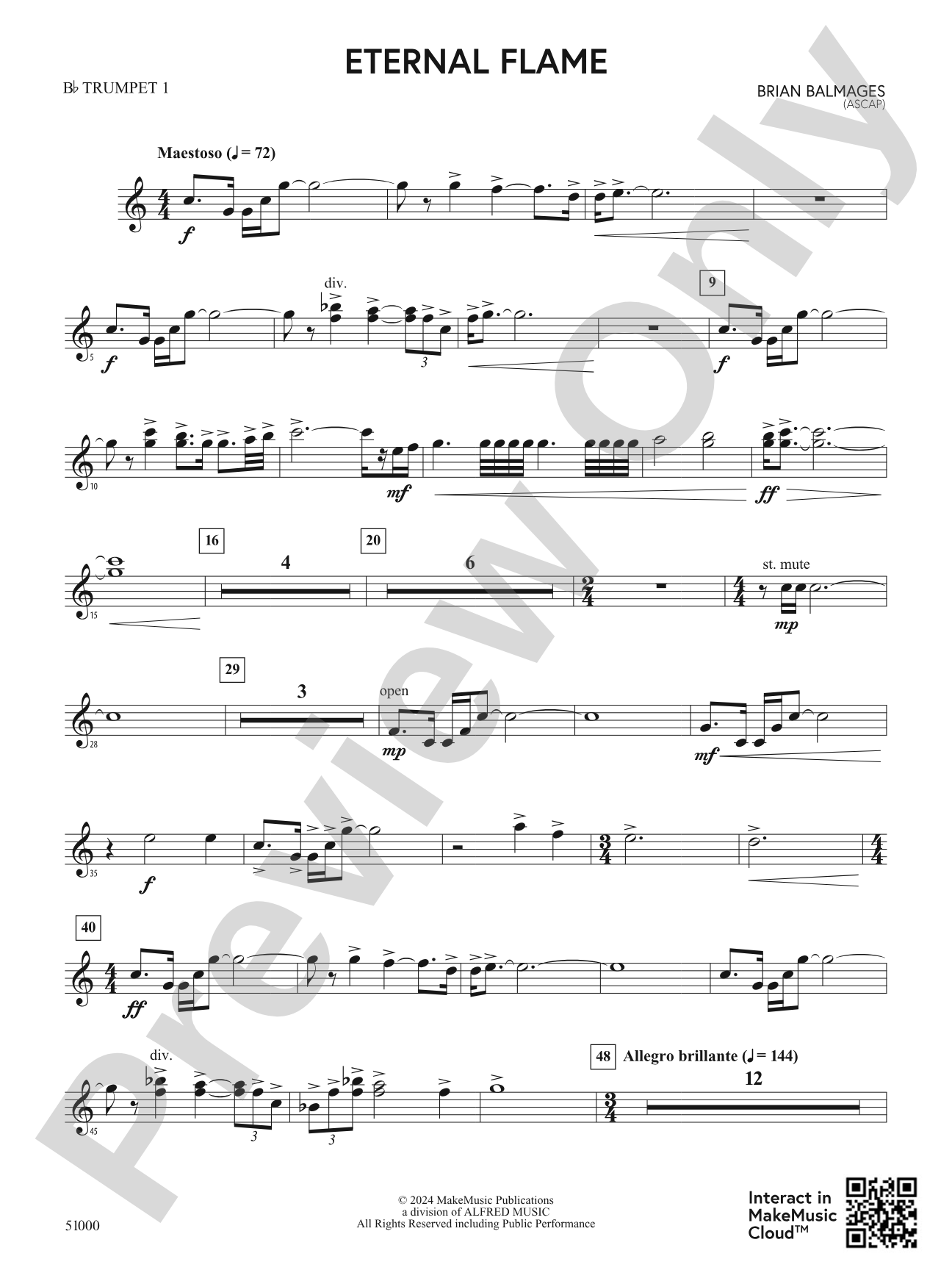 Eternal Flame: 1st B-flat Trumpet
