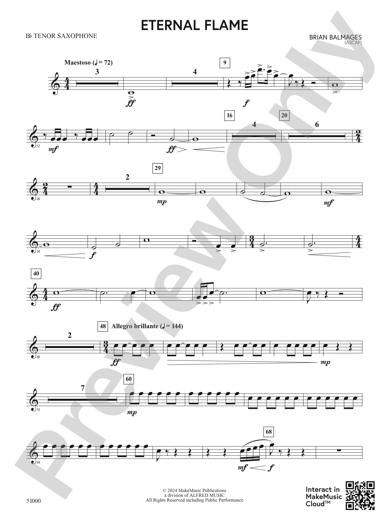 Eternal Flame: B-flat Tenor Saxophone
