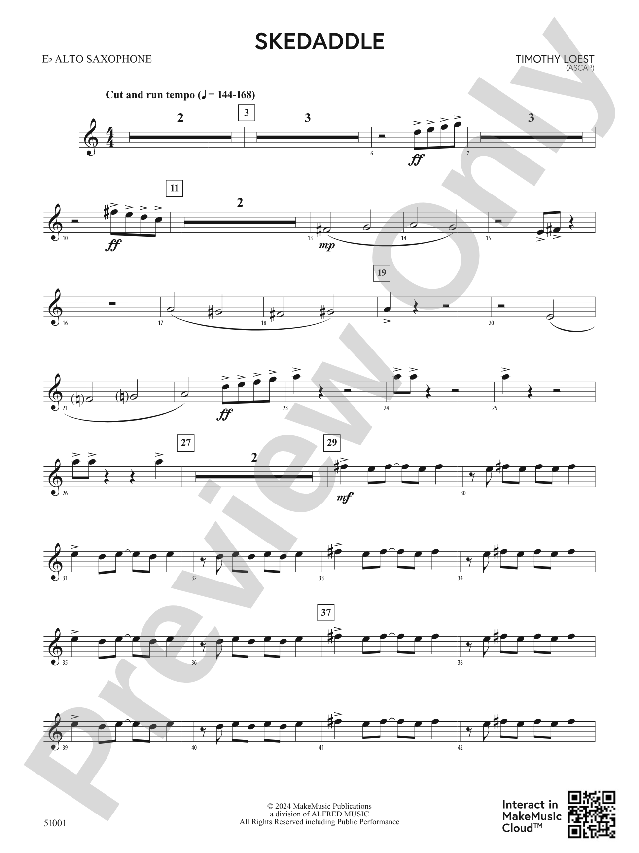 Skedaddle: E-flat Alto Saxophone