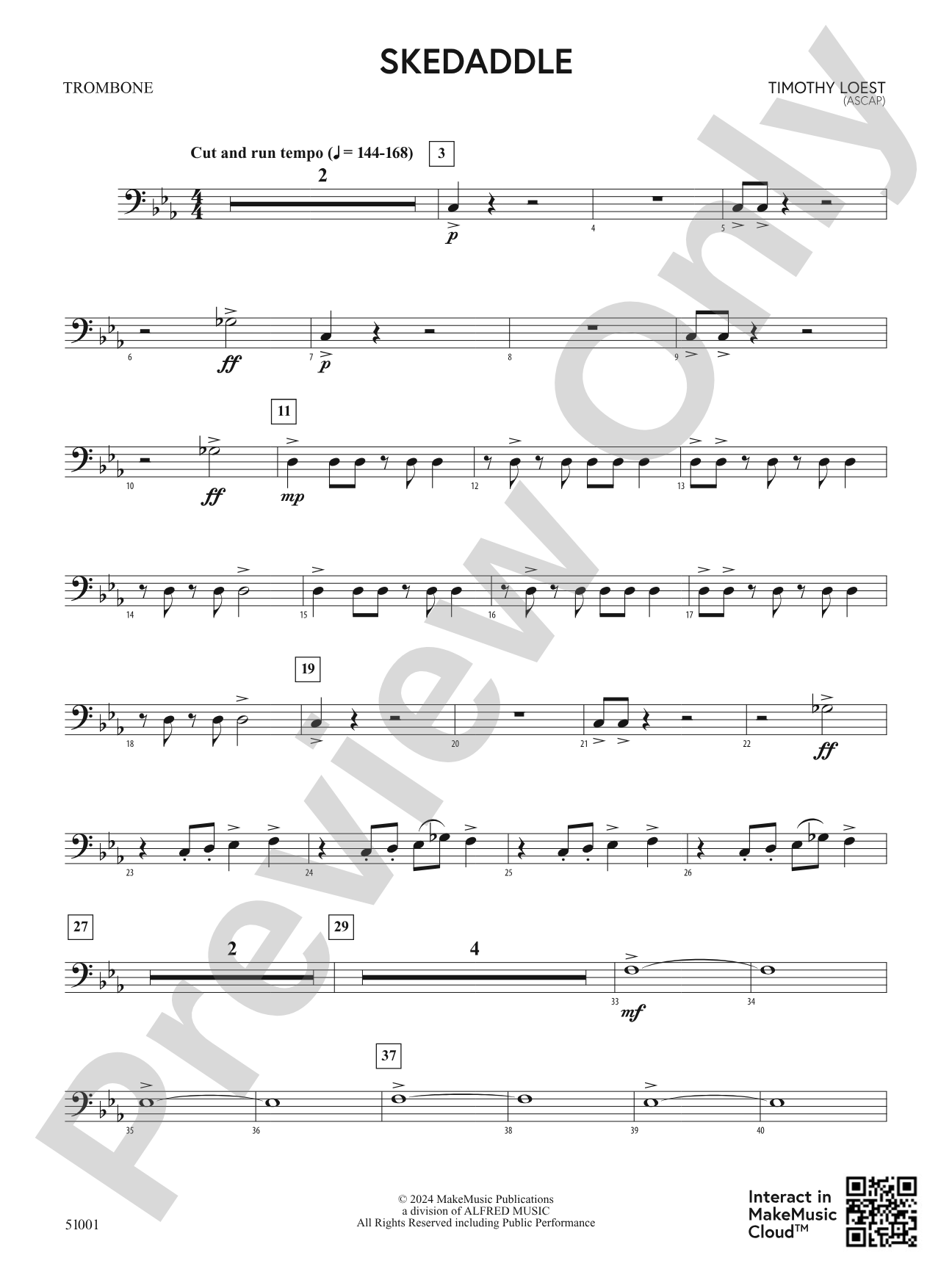 Skedaddle: 1st Trombone