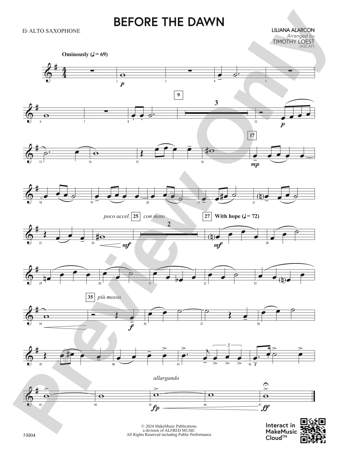 Before the Dawn: E-flat Alto Saxophone