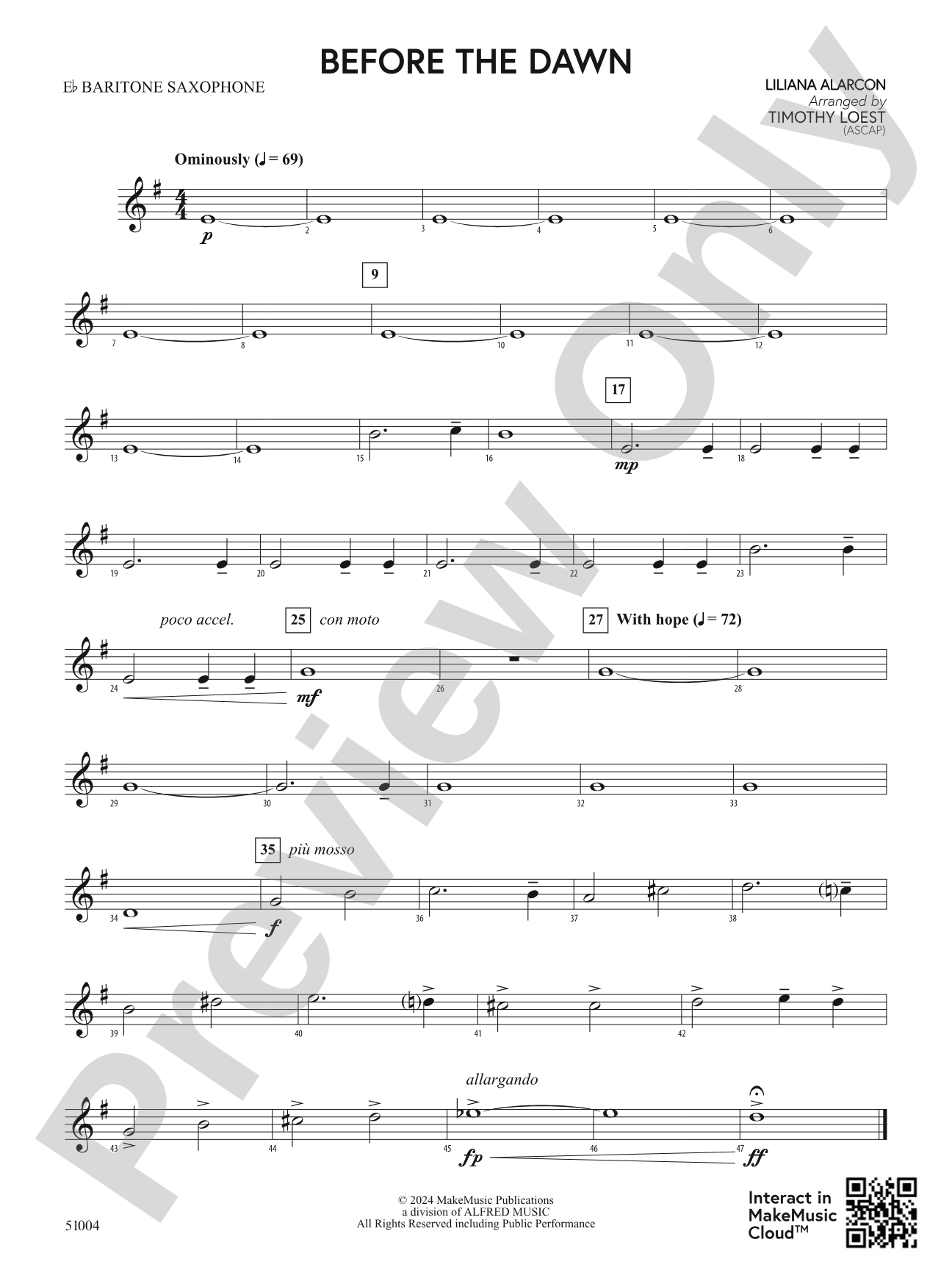 Before the Dawn: E-flat Baritone Saxophone