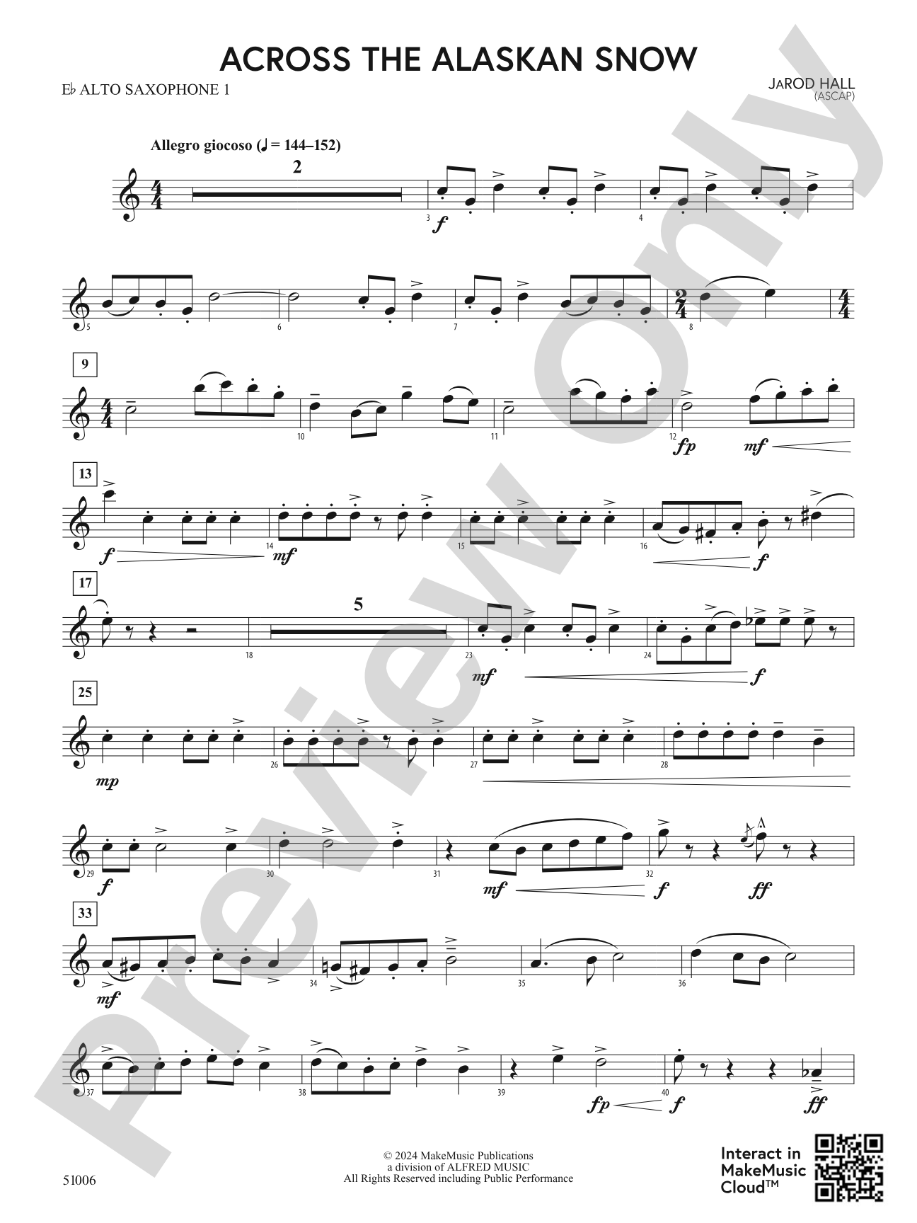 Across the Alaskan Snow: E-flat Alto Saxophone