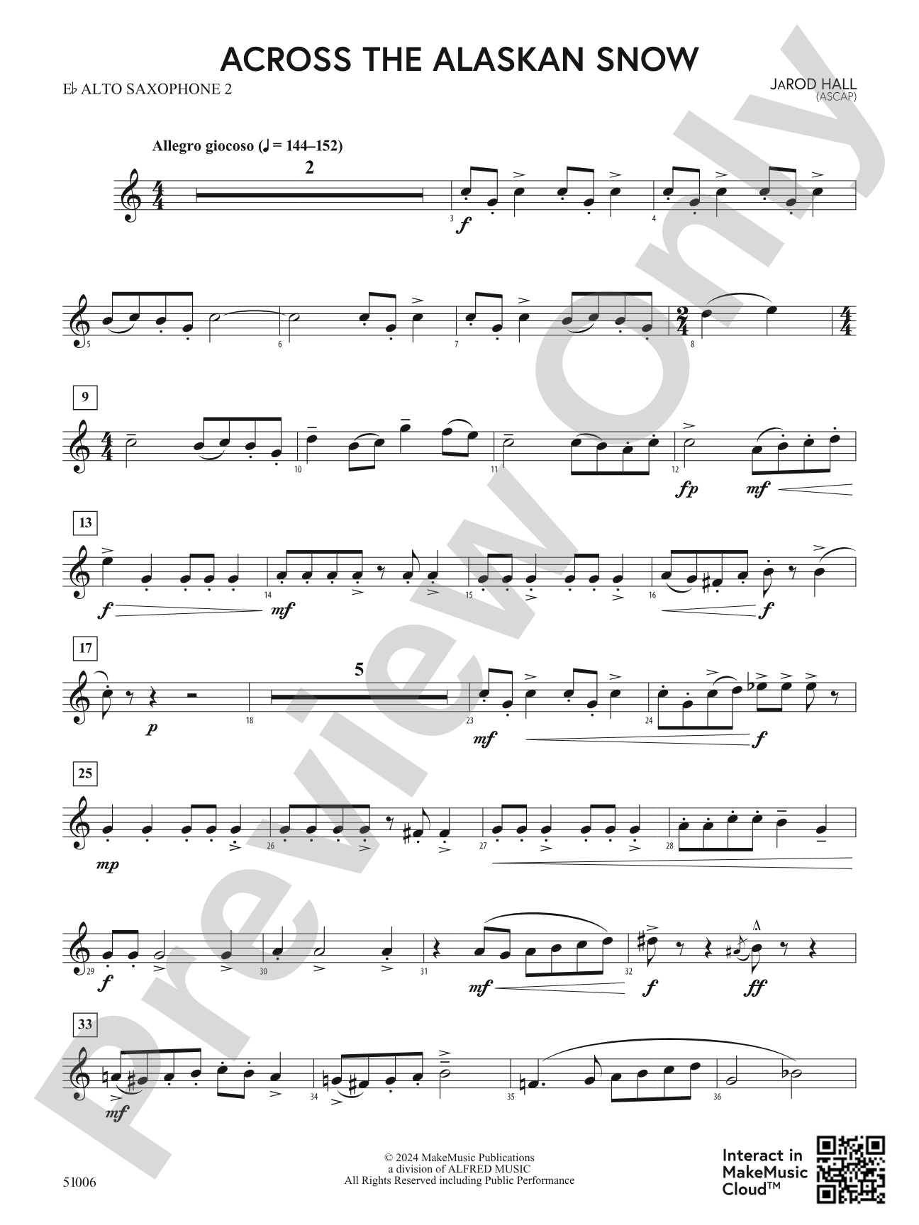 Across the Alaskan Snow: 2nd E-flat Alto Saxophone
