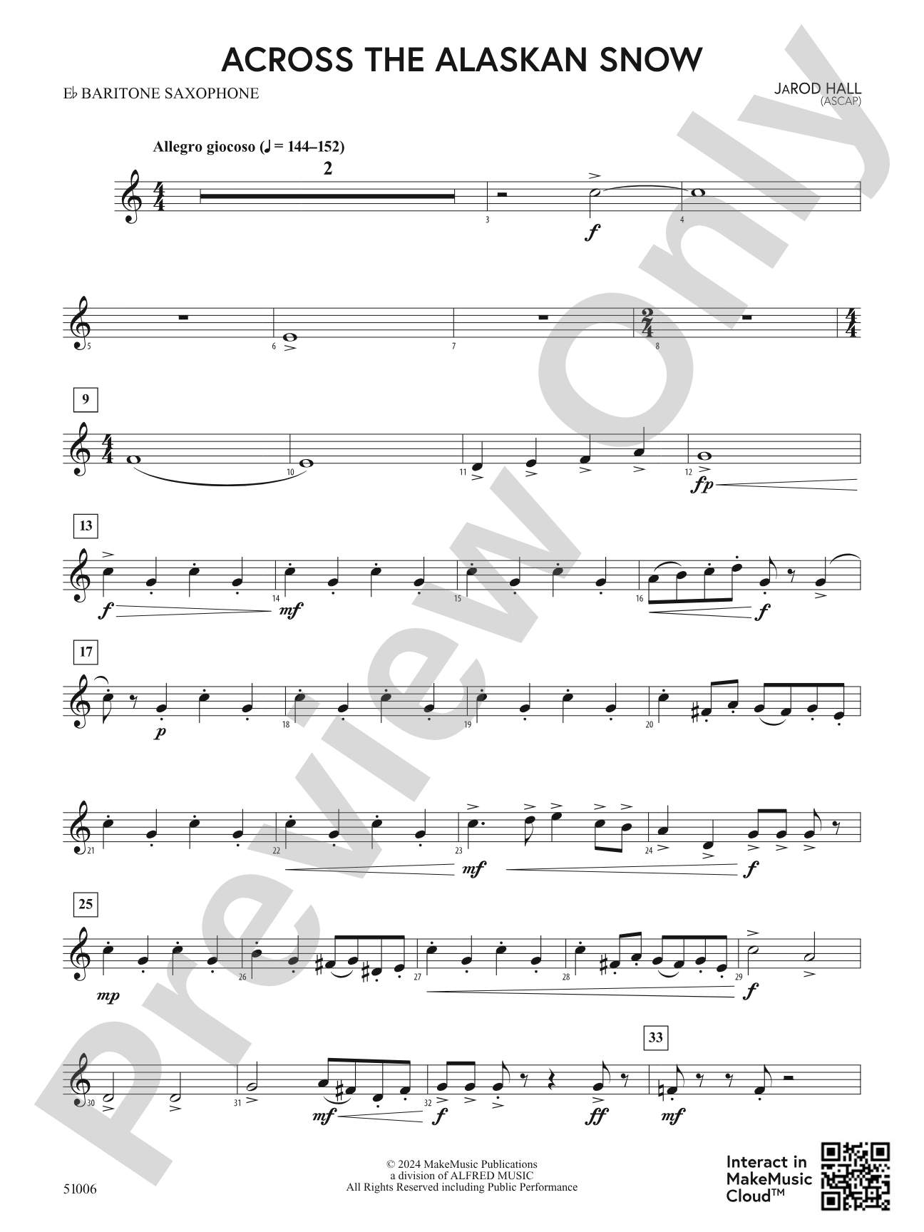 Across the Alaskan Snow: E-flat Baritone Saxophone