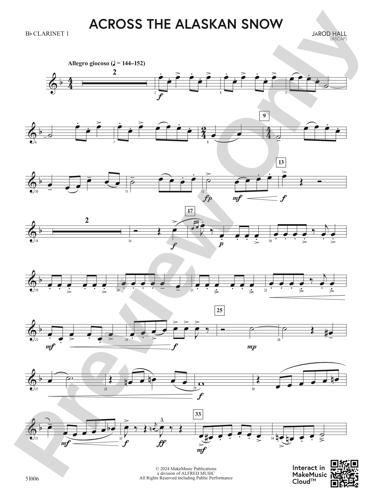 Across the Alaskan Snow: 1st B-flat Clarinet