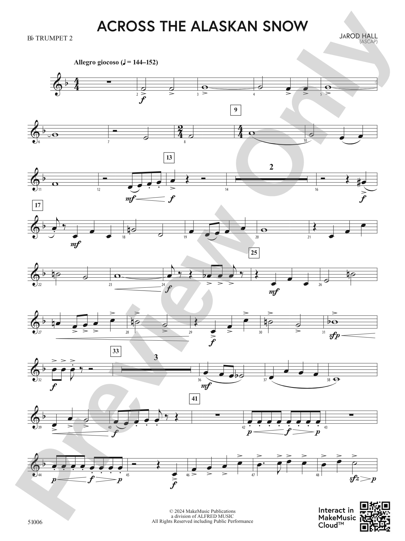Across the Alaskan Snow: 2nd B-flat Trumpet
