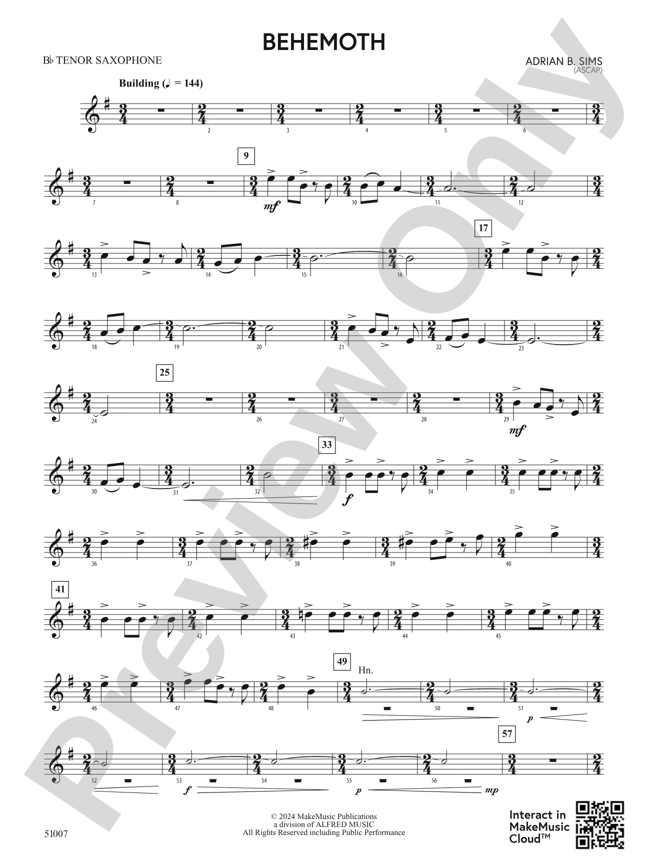 Behemoth: B-flat Tenor Saxophone