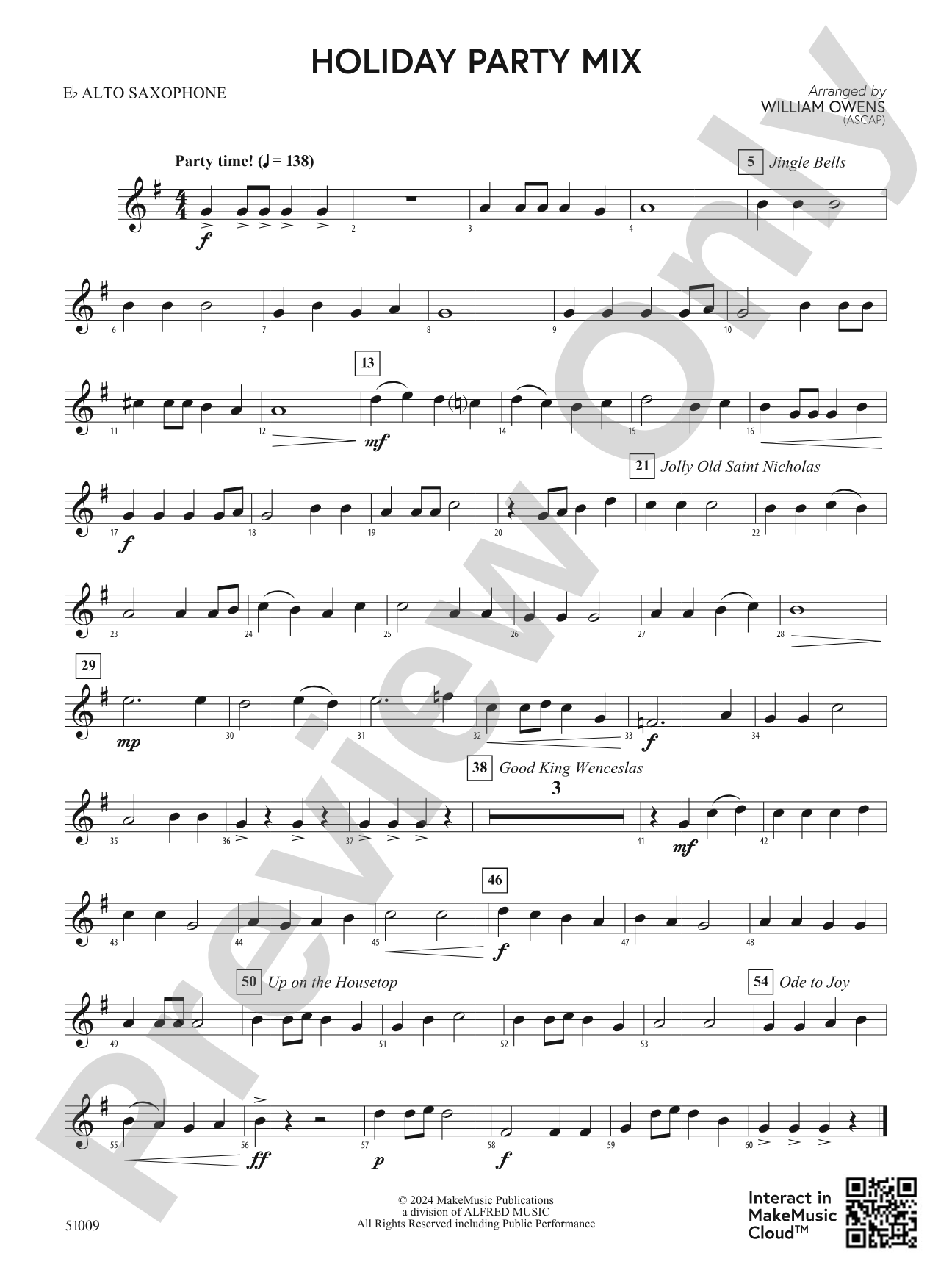 Holiday Party Mix: E-flat Alto Saxophone