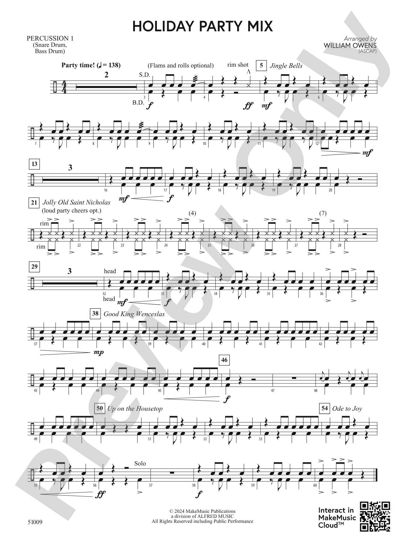 Holiday Party Mix: 1st Percussion