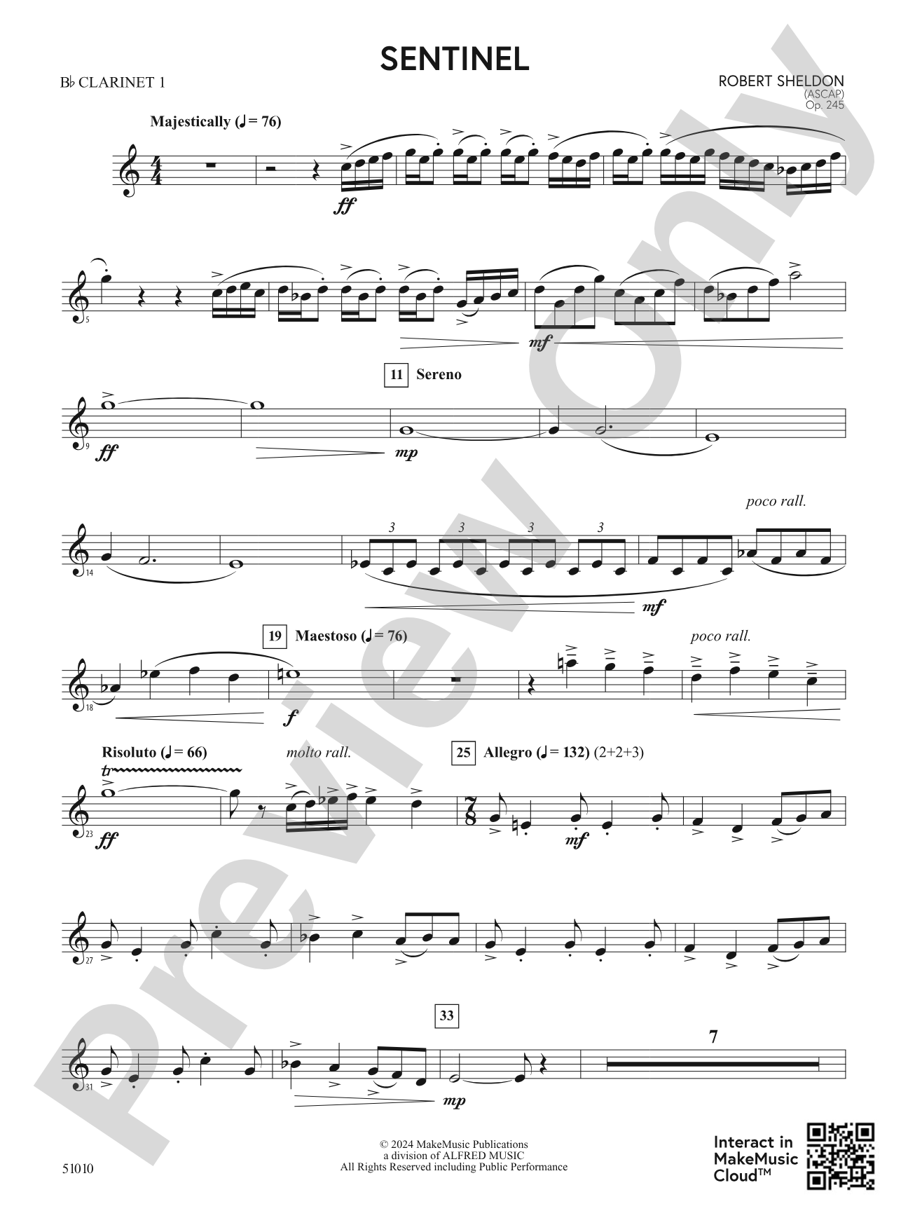 Sentinel: 1st B-flat Clarinet