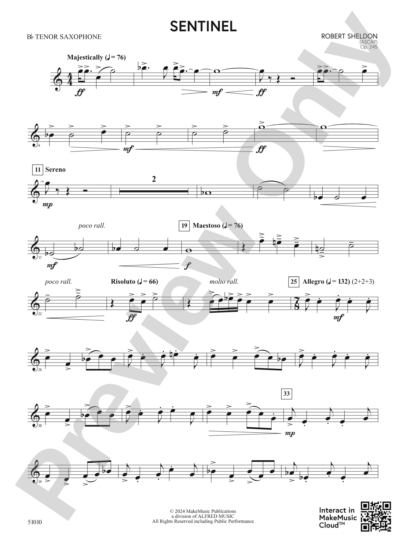 Sentinel: B-flat Tenor Saxophone