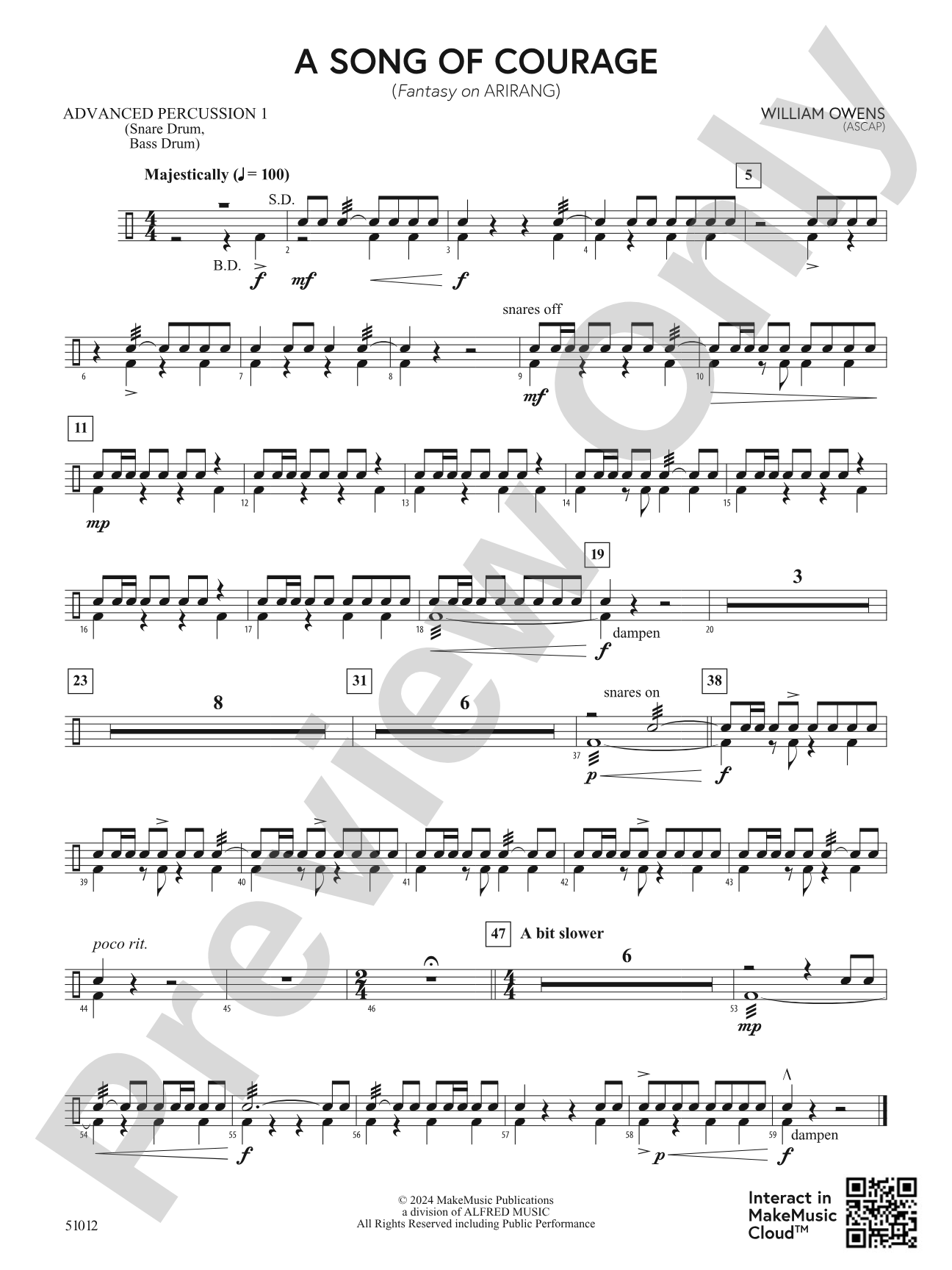 A Song of Courage: Advanced Percussion 1