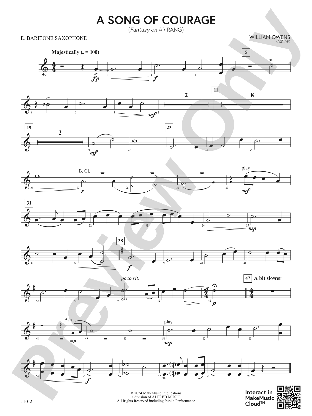 A Song of Courage: E-flat Baritone Saxophone