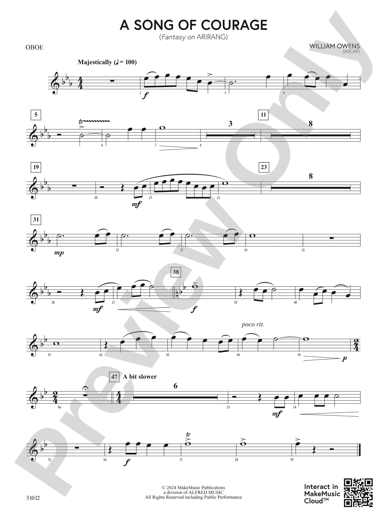 A Song of Courage: Oboe