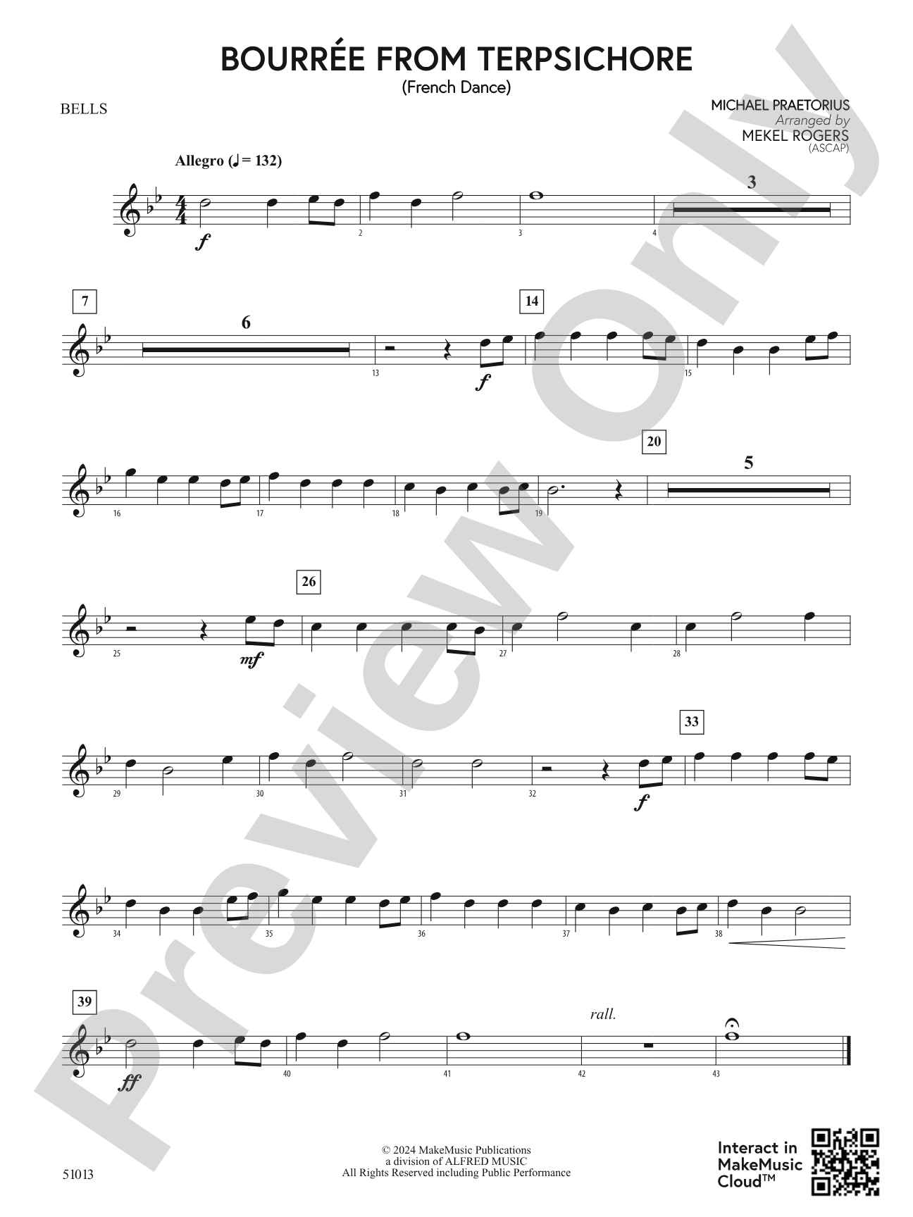 Bourrée from Terpsichore: Bells
