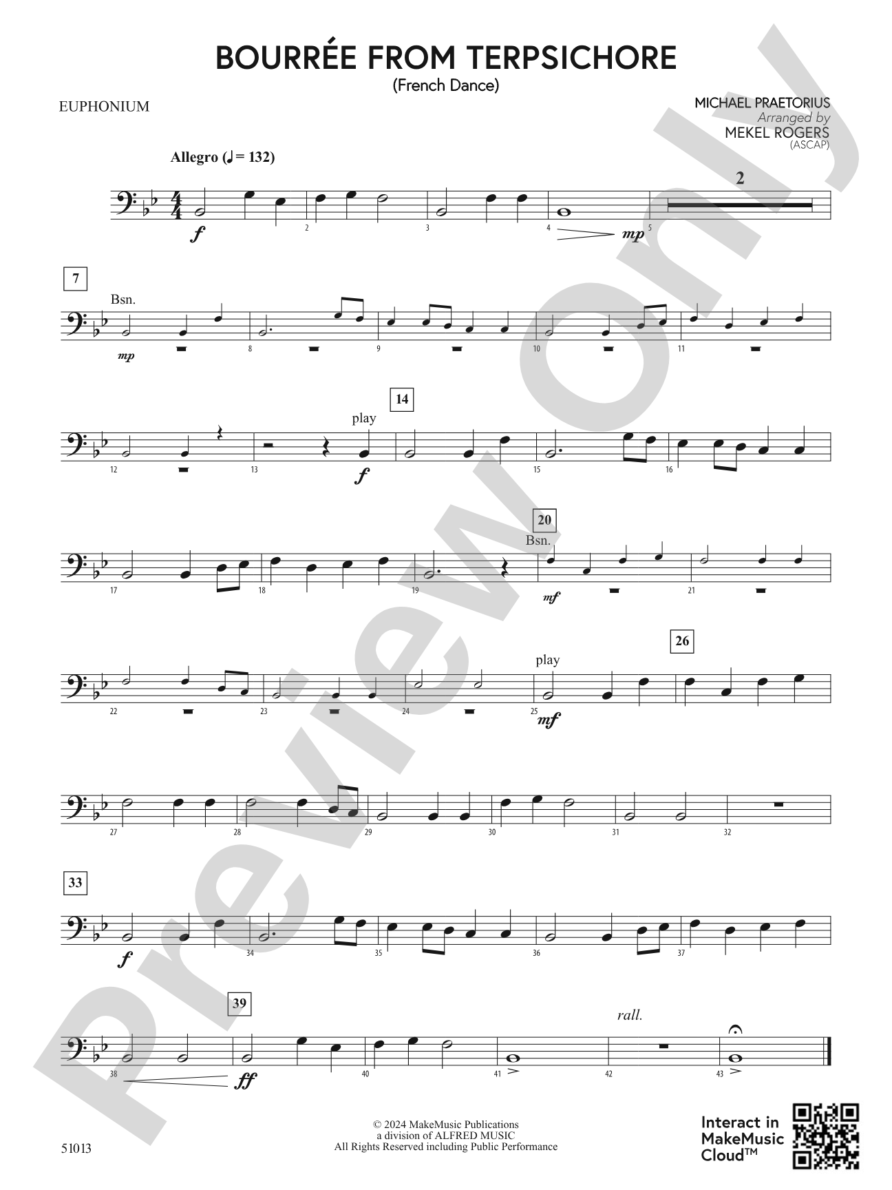 Bourrée from Terpsichore: Baritone B.C.