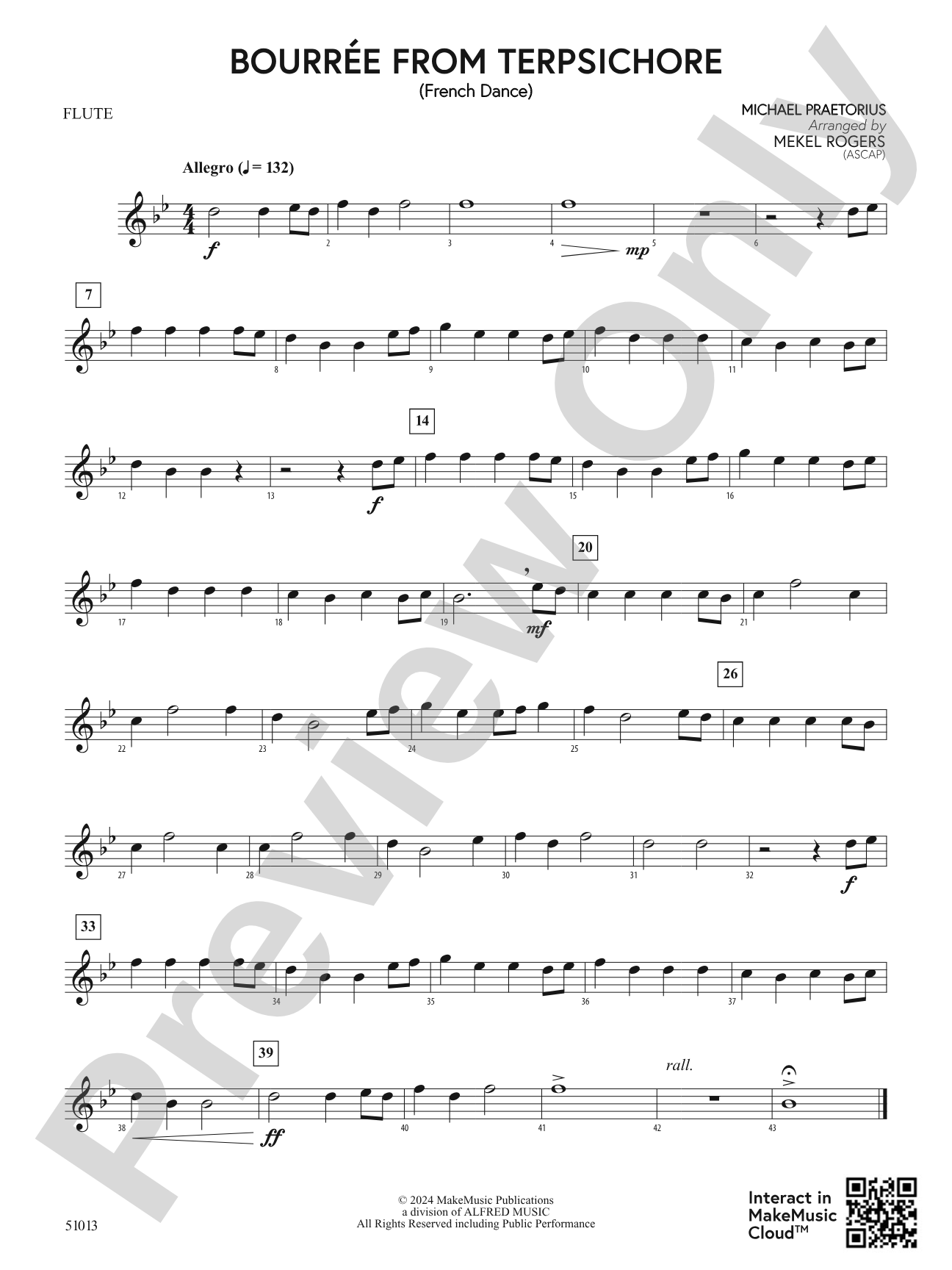 Bourrée from Terpsichore: Flute