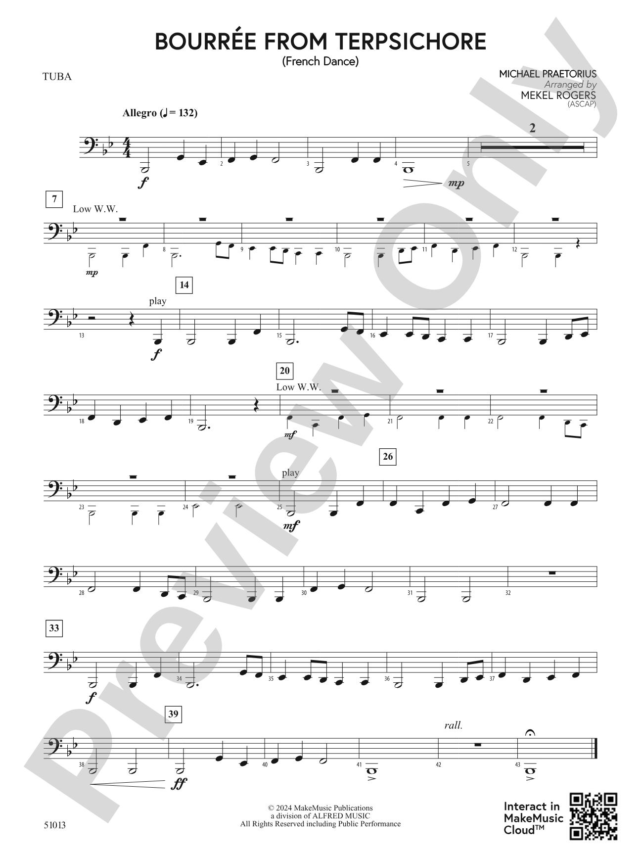 Bourrée from Terpsichore: Tuba
