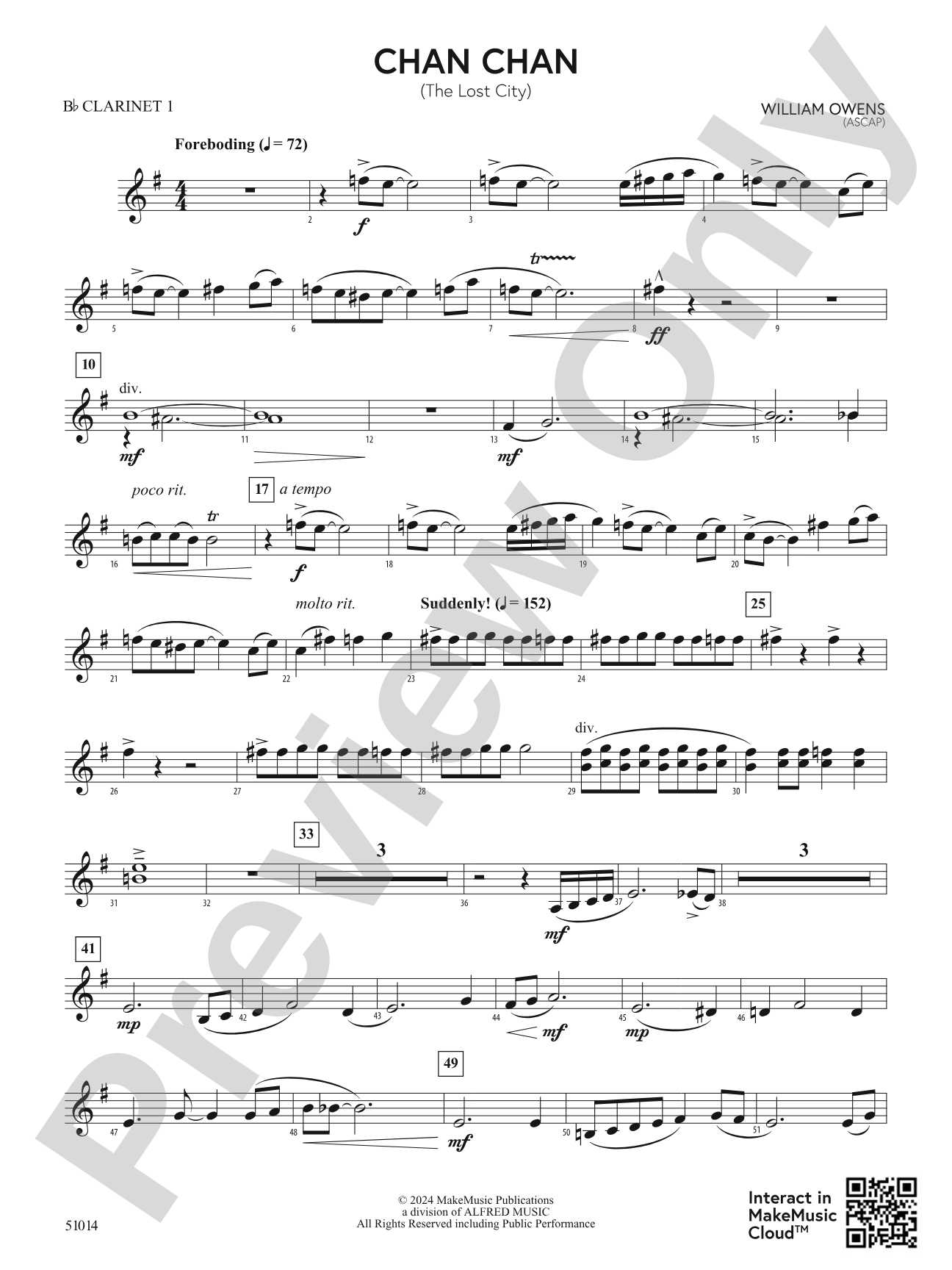 Chan Chan: 1st B-flat Clarinet