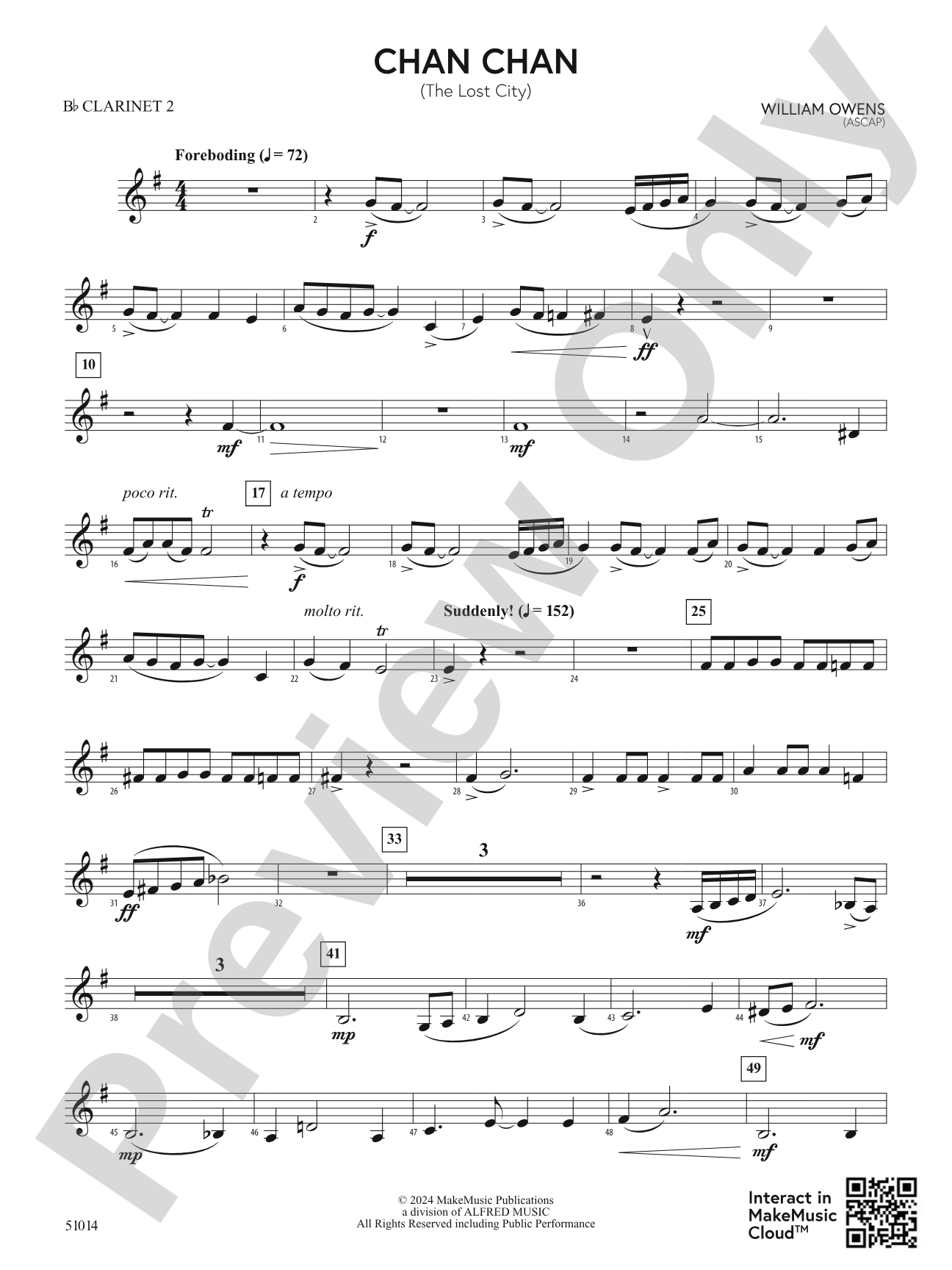 Chan Chan: 2nd B-flat Clarinet