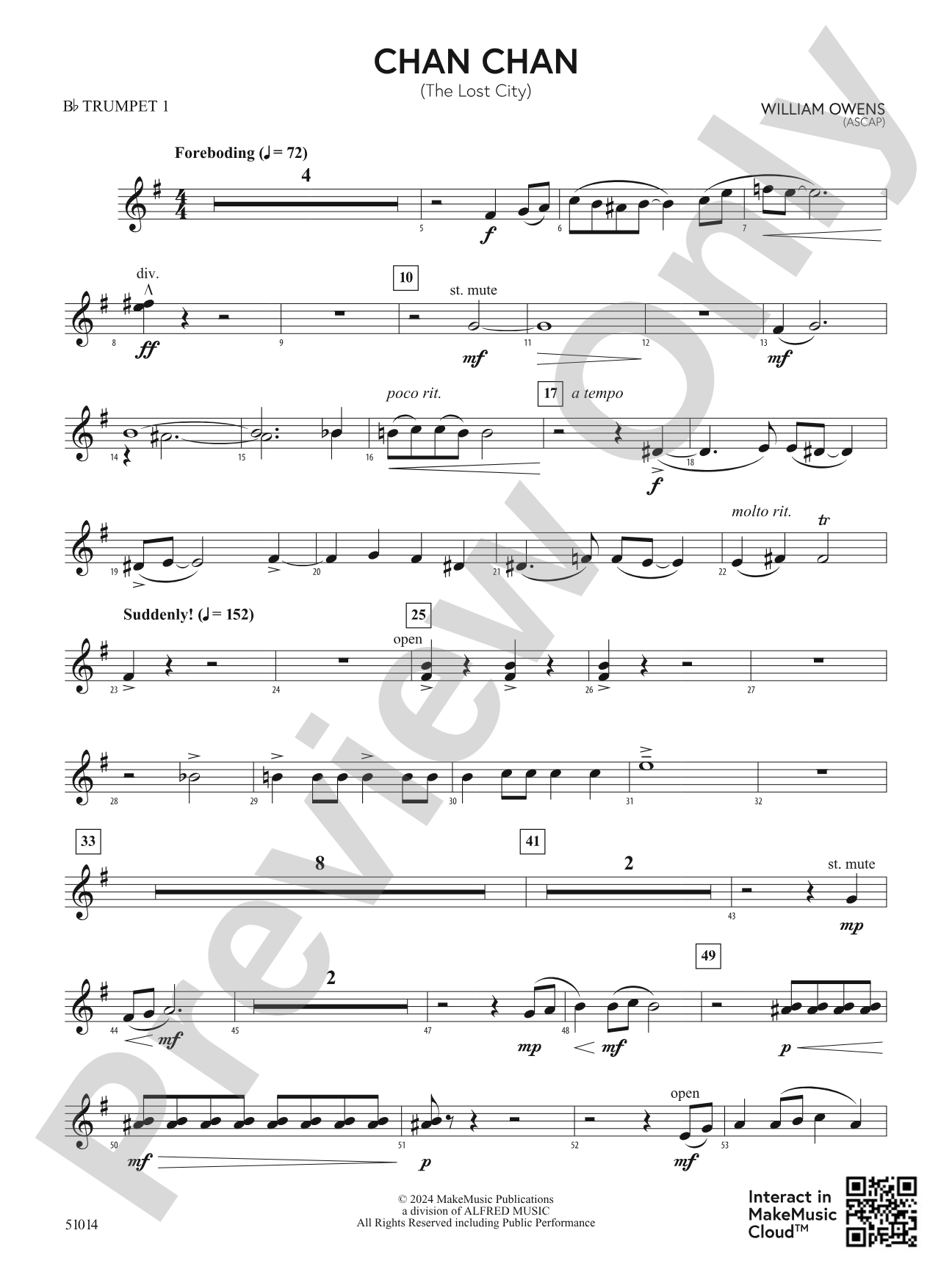 Chan Chan: 1st B-flat Trumpet