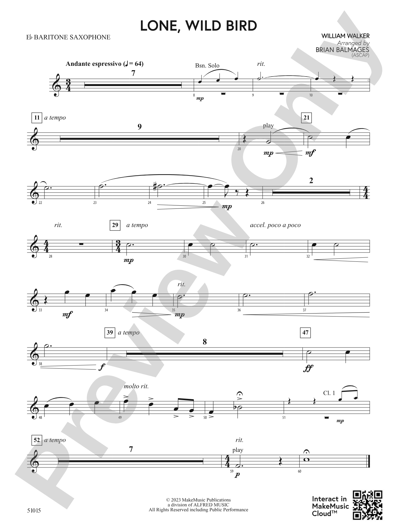 Lone, Wild Bird: E-flat Baritone Saxophone