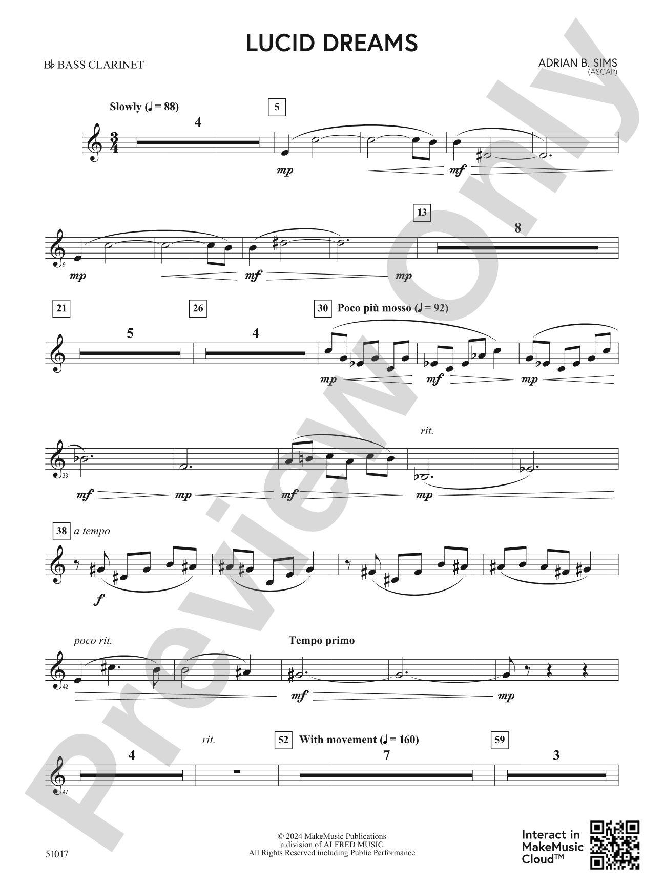 Lucid Dreams: B-flat Bass Clarinet