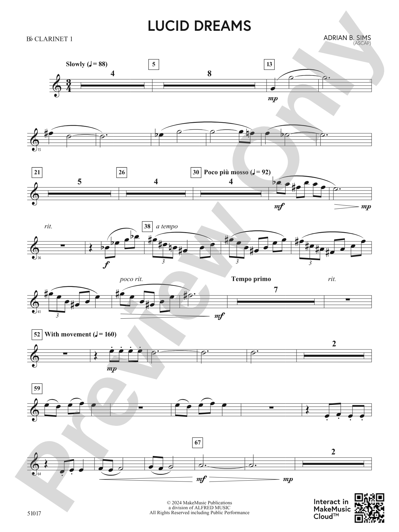 Lucid Dreams: 1st B-flat Clarinet