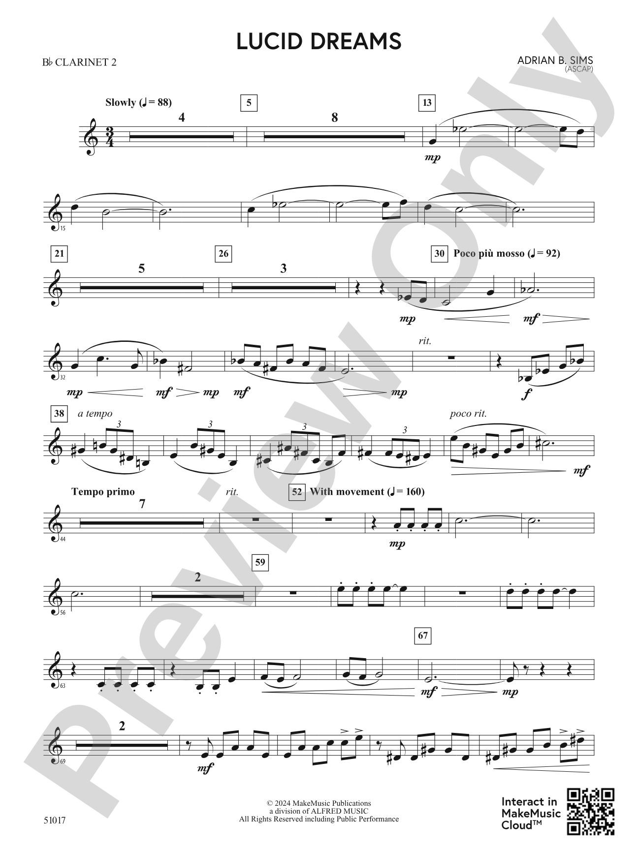 Lucid Dreams: 2nd B-flat Clarinet