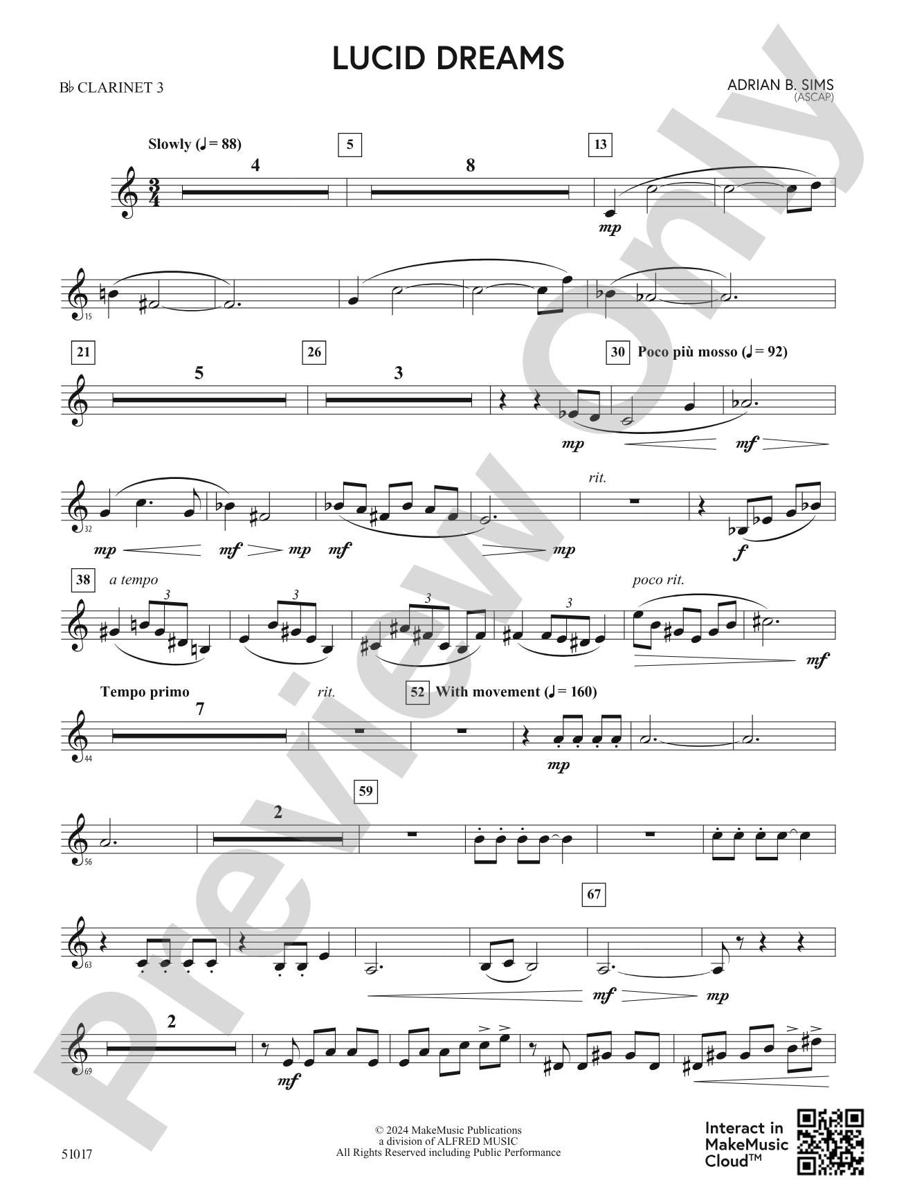 Lucid Dreams: 3rd B-flat Clarinet