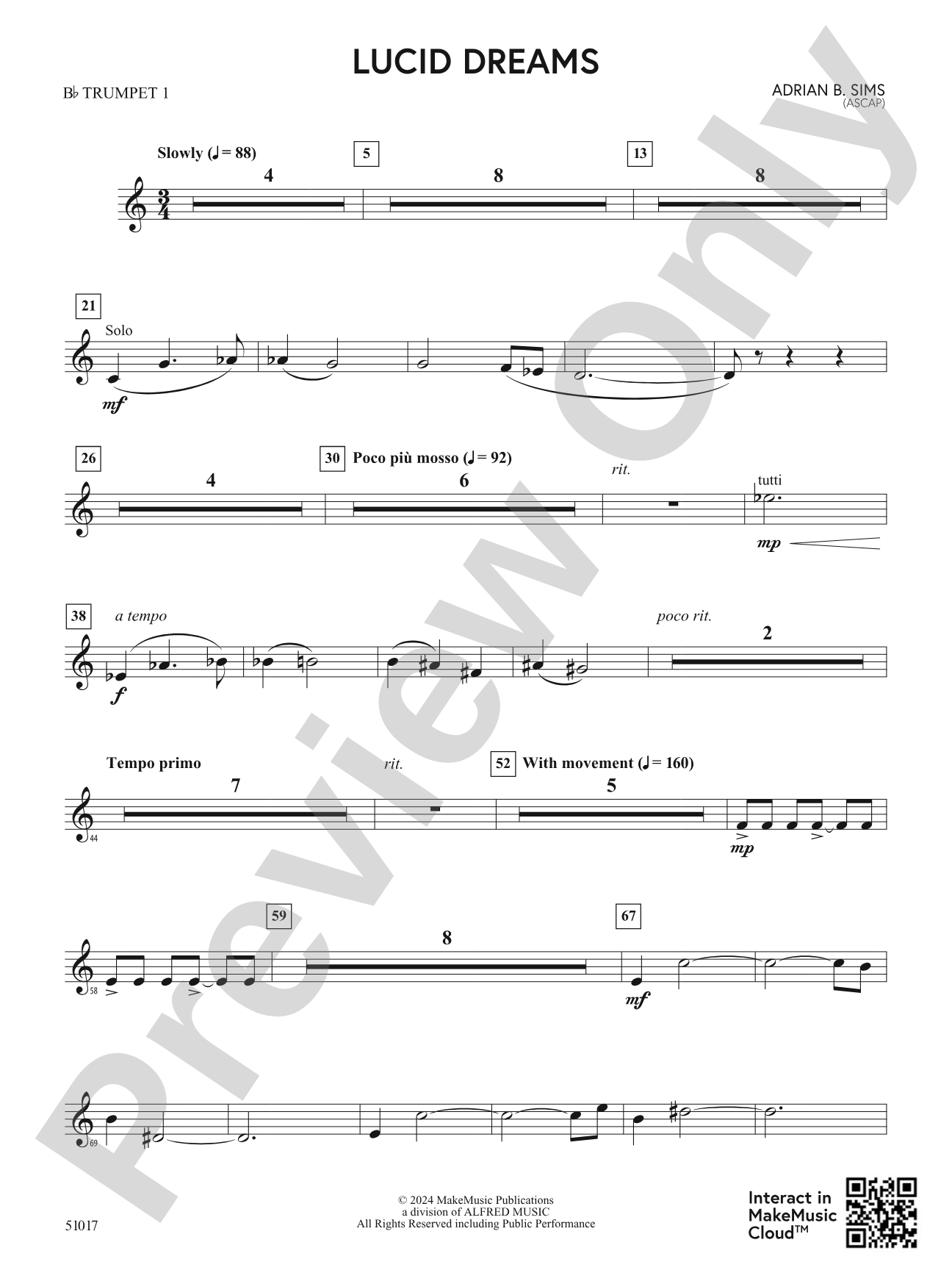 Lucid Dreams: 1st B-flat Trumpet